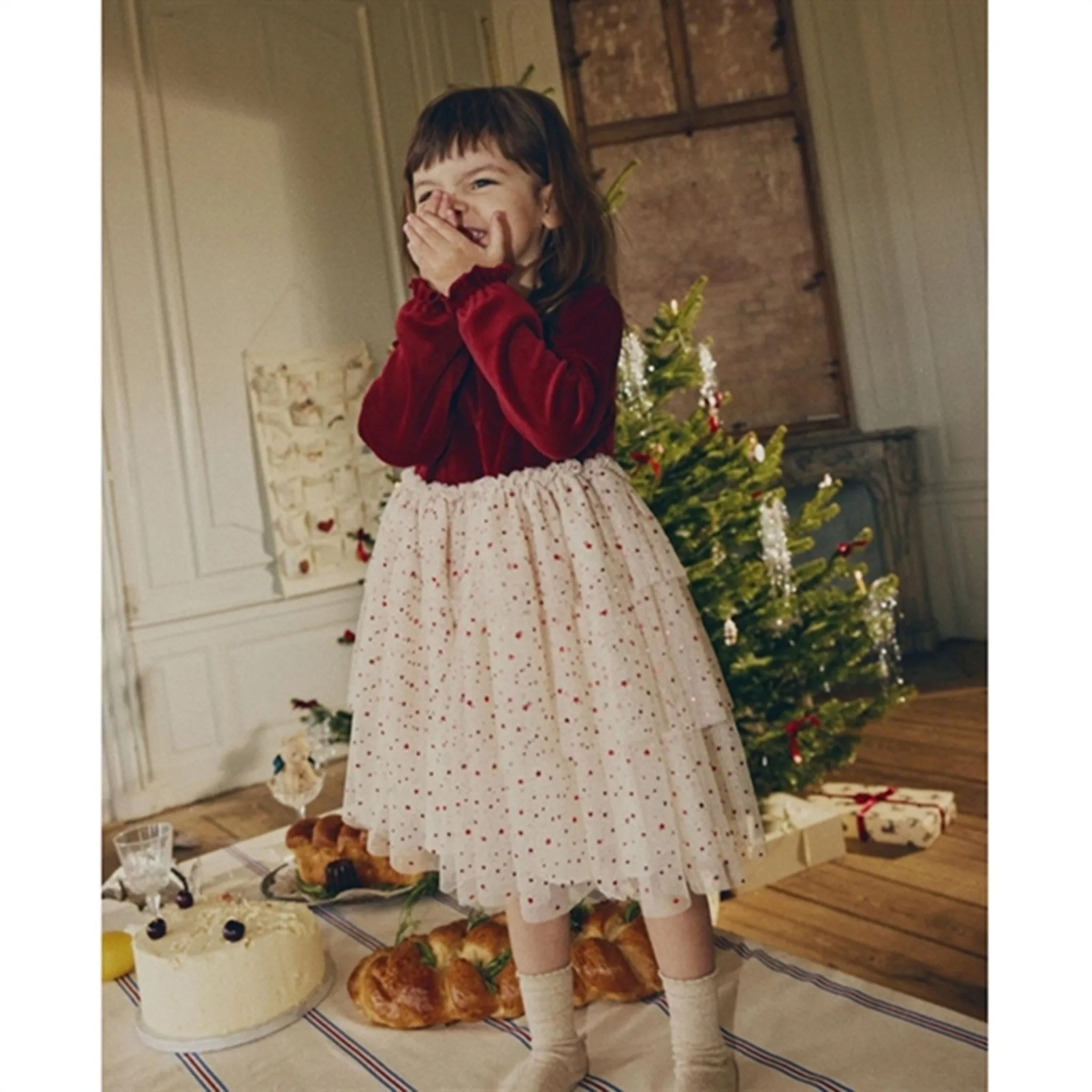 Konges Sljd Red Dahlia Belis Velvet Dress