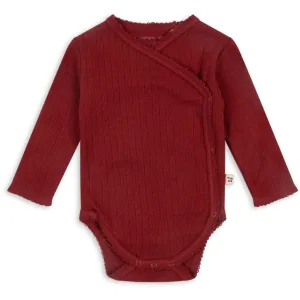 Konges Sljd Red Dahlia Minnie Newborn Bodysuit Ls Gots