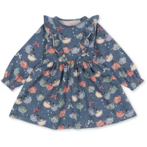 Konges Sljd Snow Bow Ballerina Basic Frill Dress Gots