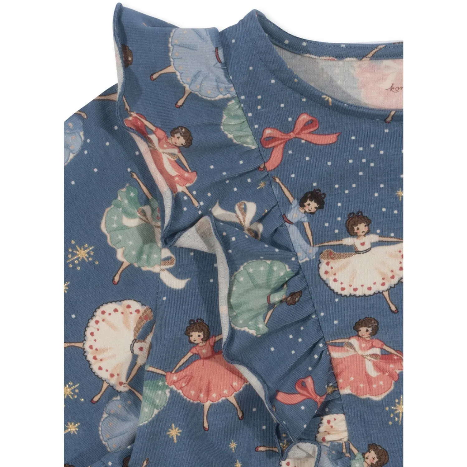 Konges Sljd Snow Bow Ballerina Basic Frill Dress Gots