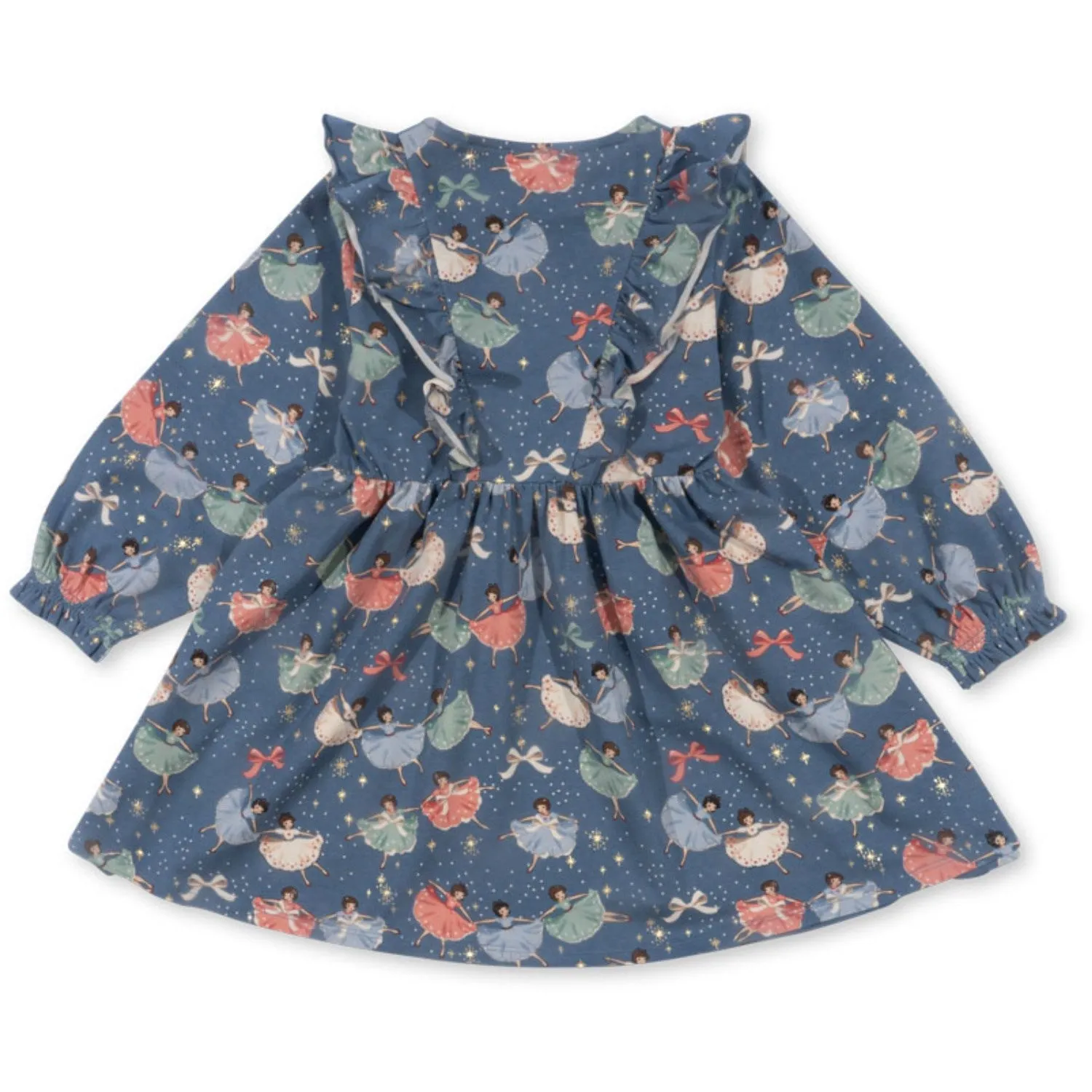Konges Sljd Snow Bow Ballerina Basic Frill Dress Gots
