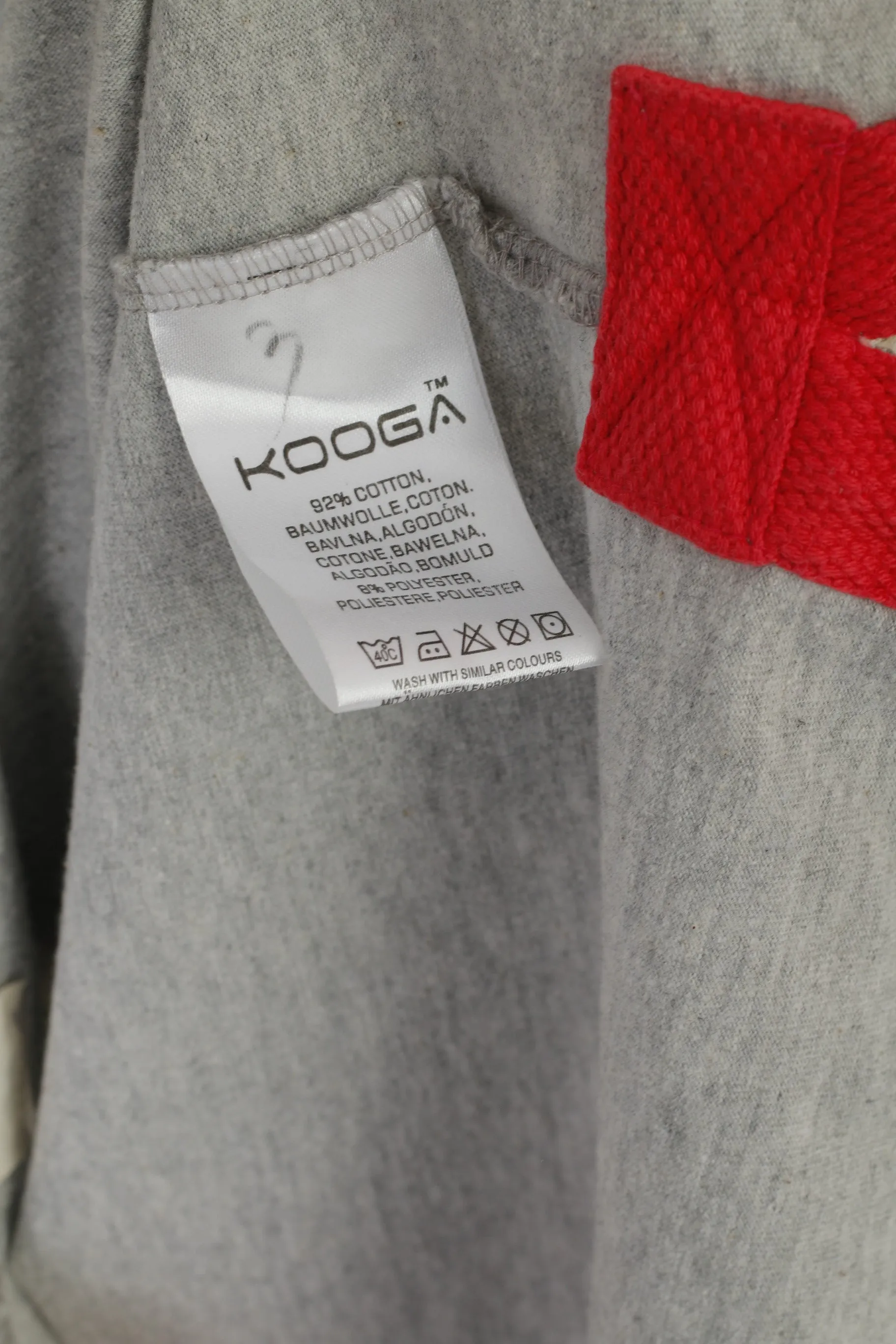 Kooga Men XL Polo Shirt Gray Cotton Brothers in ArmsVintage Rugby Pure Spirit Top