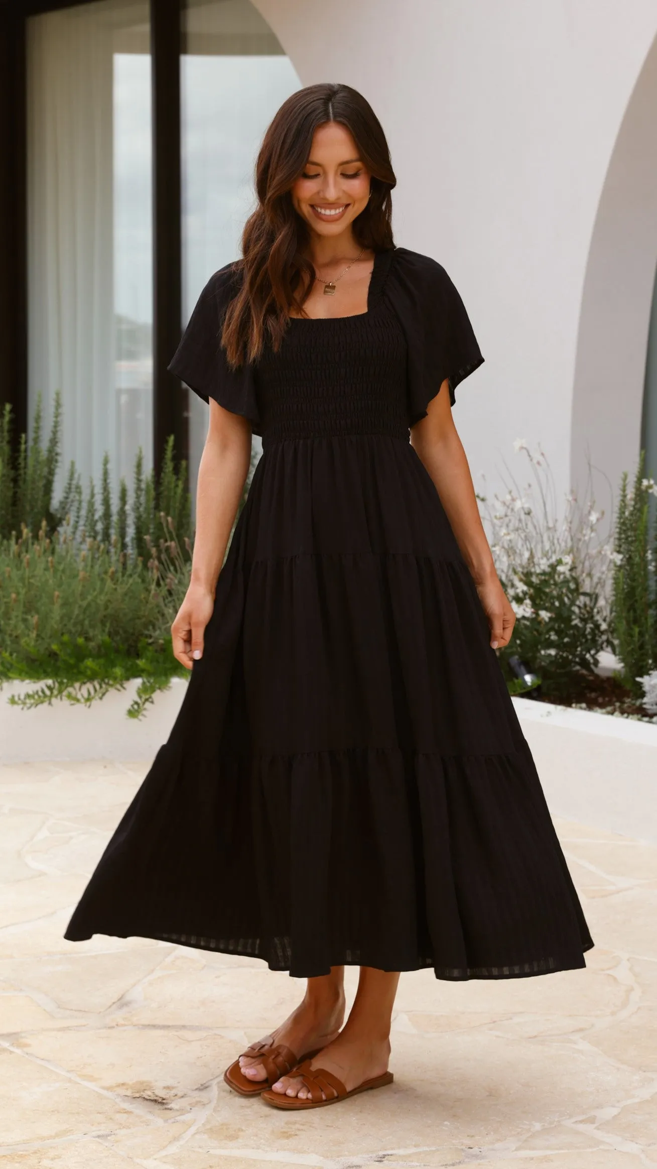 Lainey Midi Dress - Black Billy J