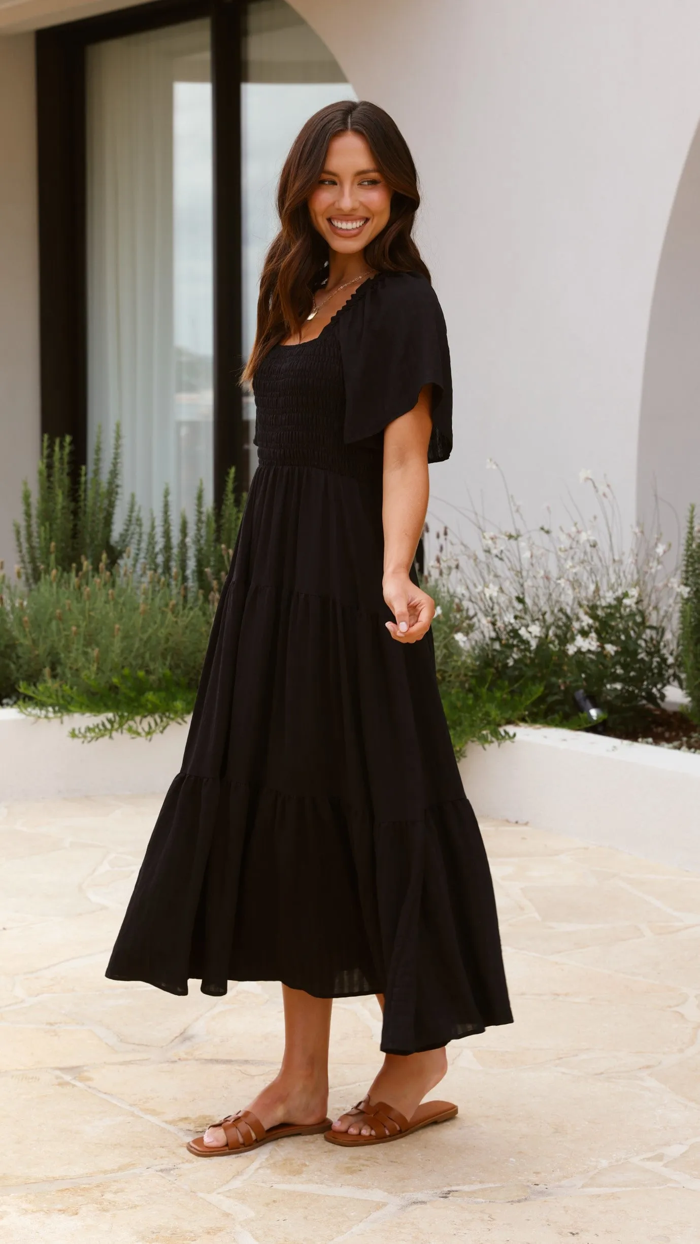 Lainey Midi Dress - Black Billy J