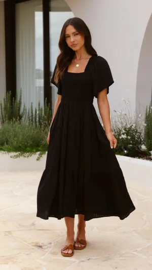 Lainey Midi Dress - Black Billy J