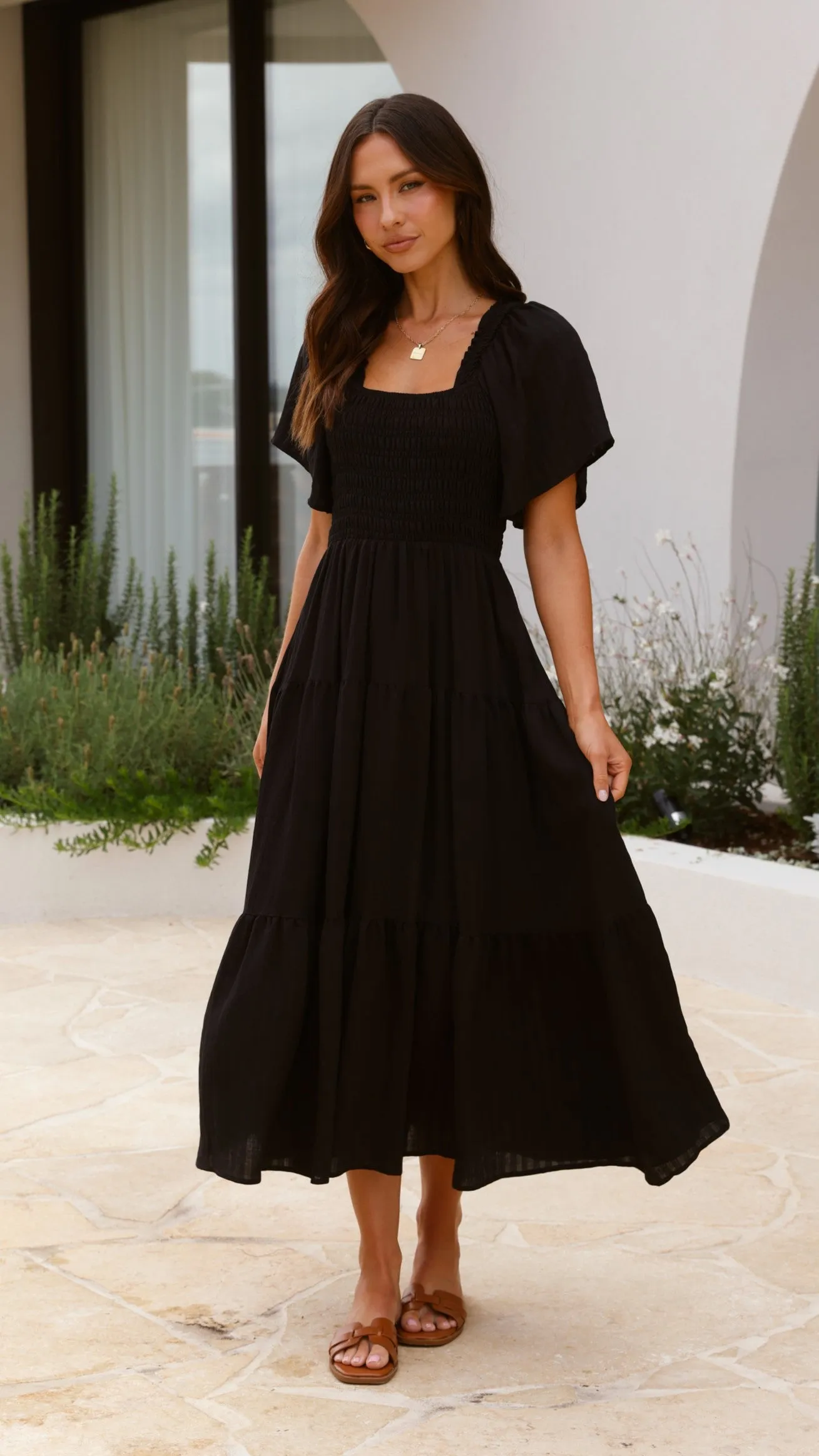 Lainey Midi Dress - Black Billy J