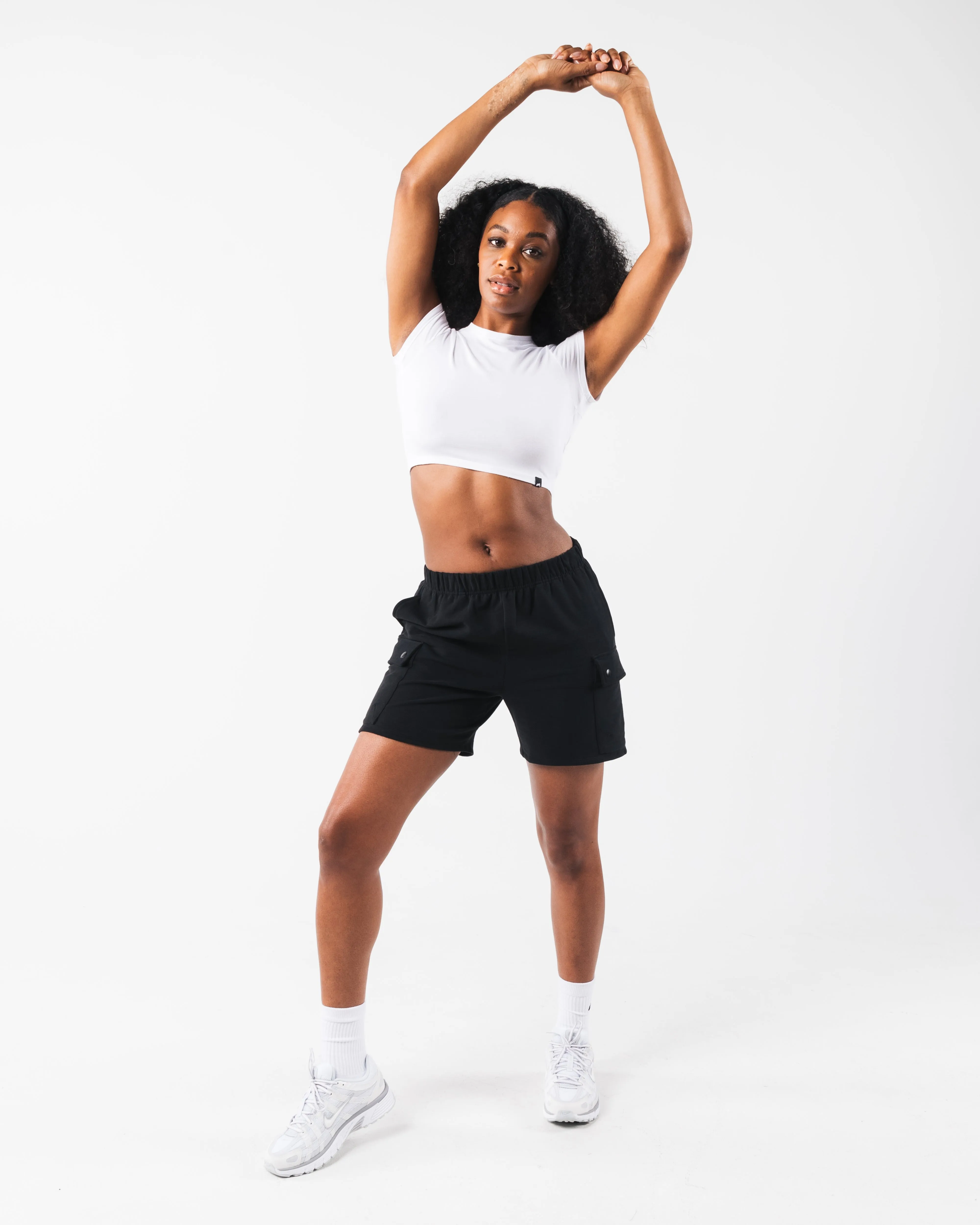 LDB Crop Tee - White Alphalete Athletics
