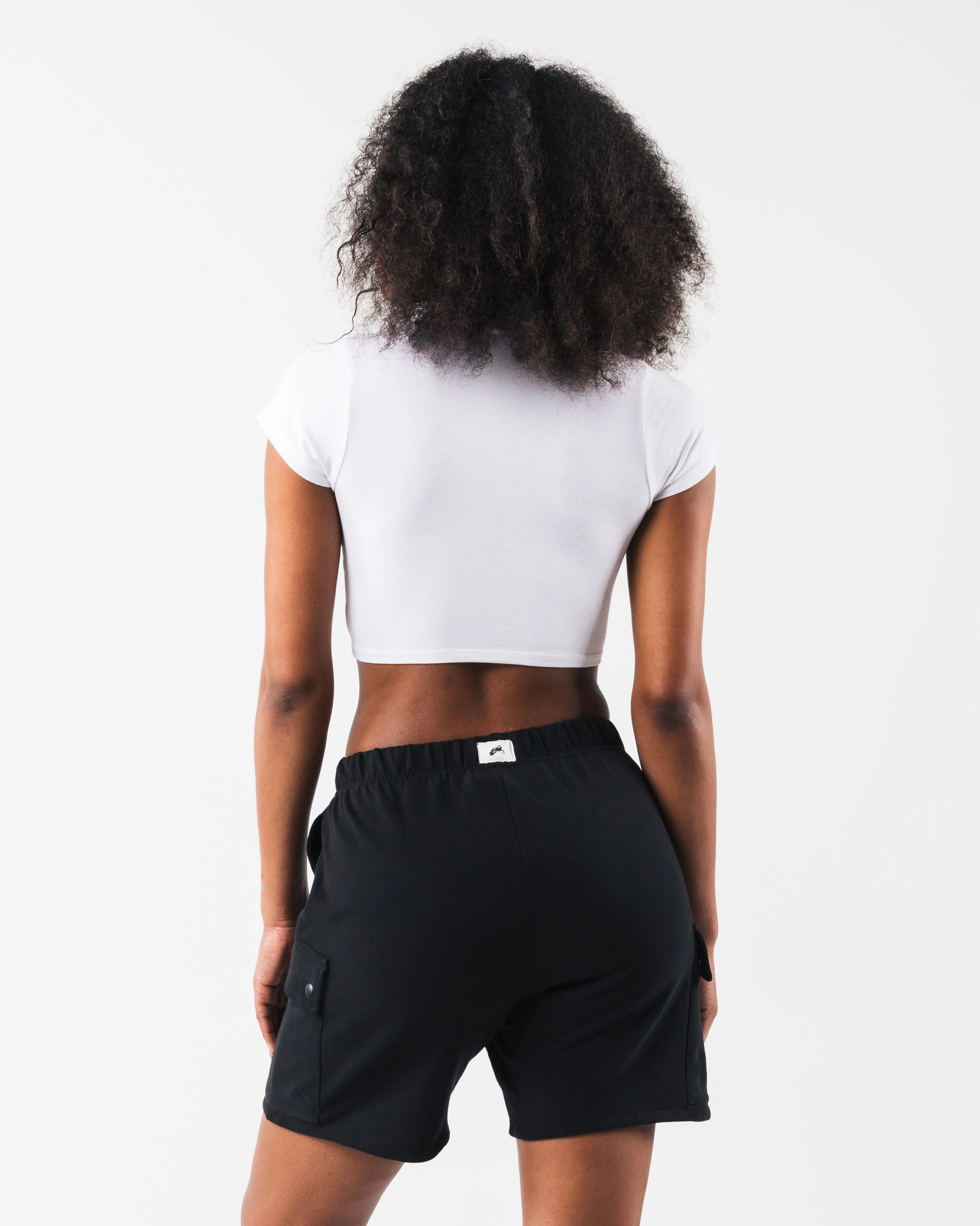 LDB Crop Tee - White Alphalete Athletics