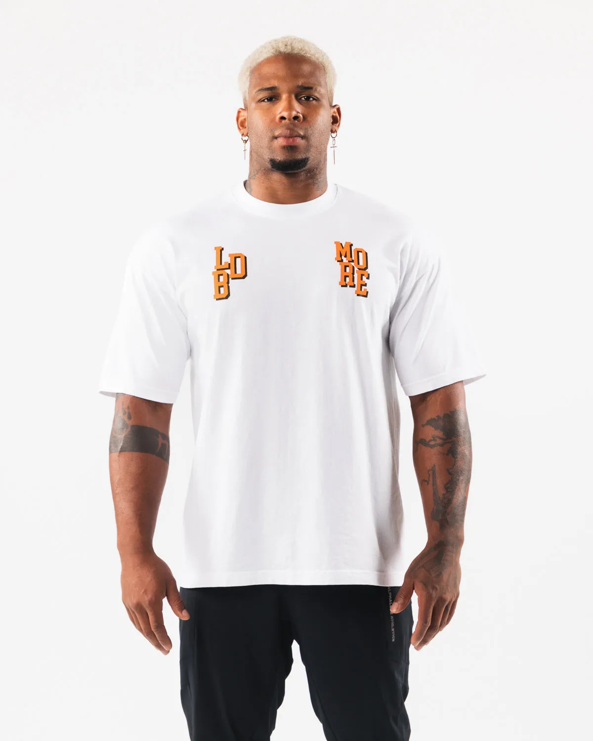 LDB More Letter Tee - White Alphalete Athletics