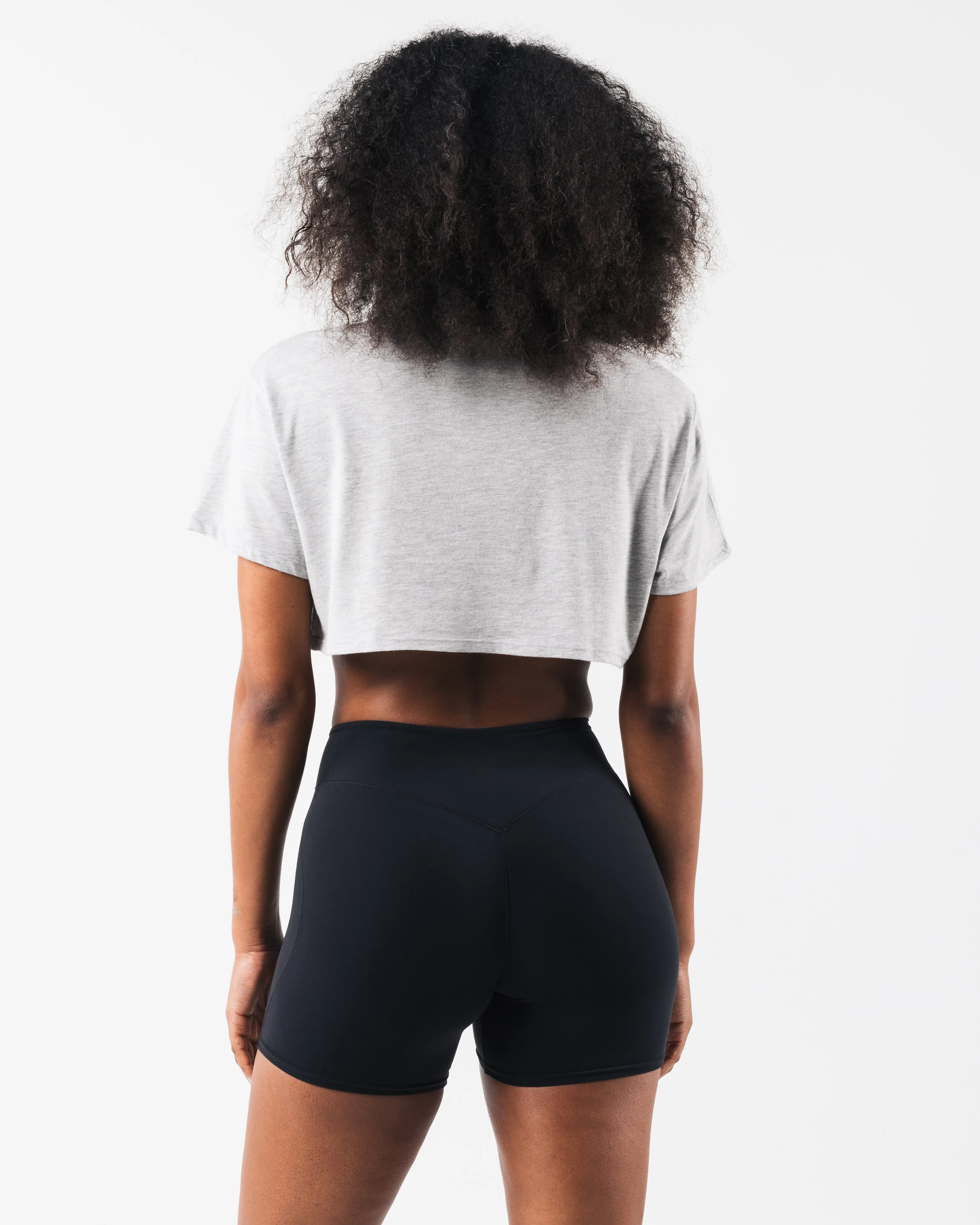 LDB Oversized Crop Tee - Heather Cloud Alphalete Athletics