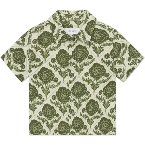 Les Deux Kids Vintage Green/Ivory Lesley Flower Tile AOP Shirt