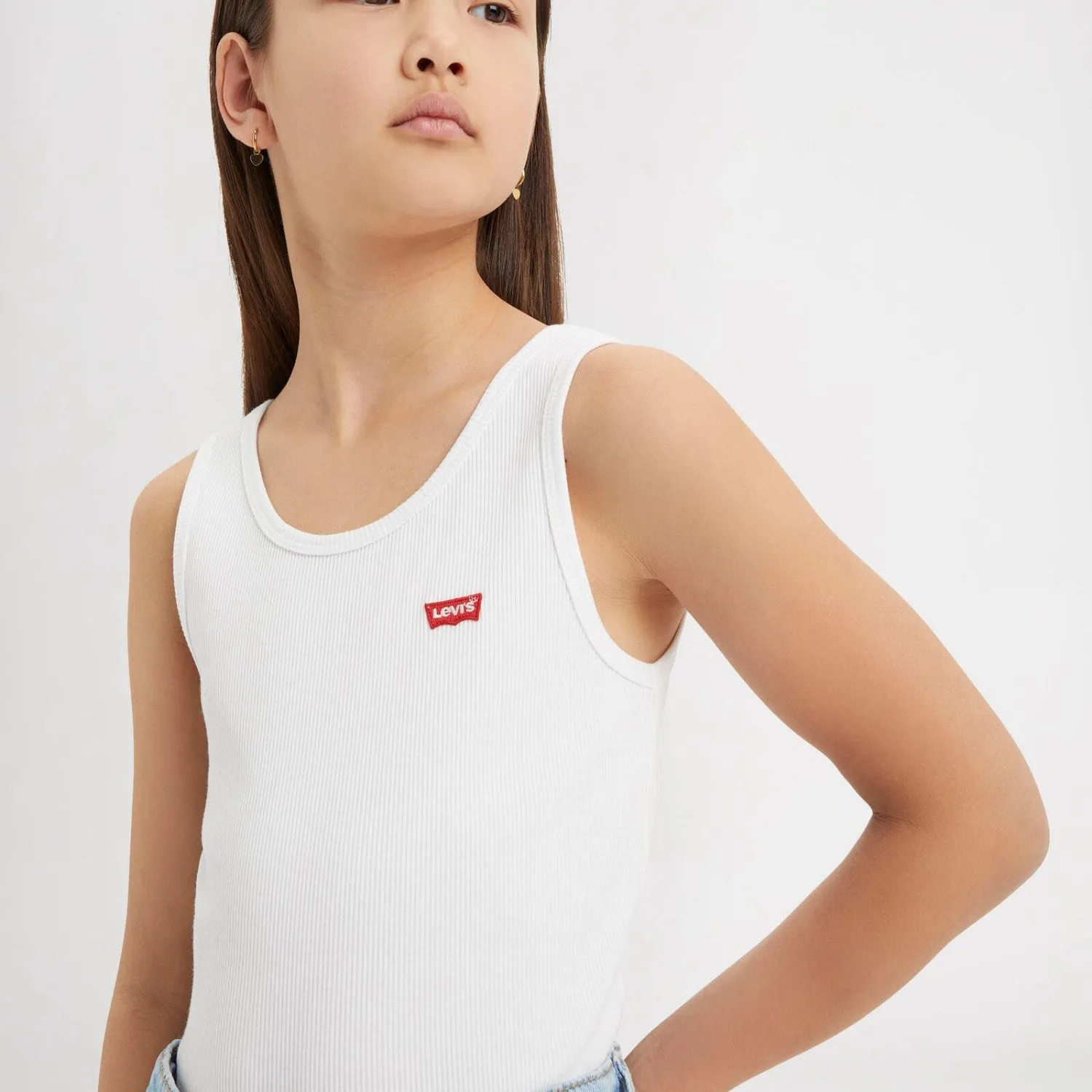 Levi's Bright White Lvg Meet And Greet Ribbed Tank Top