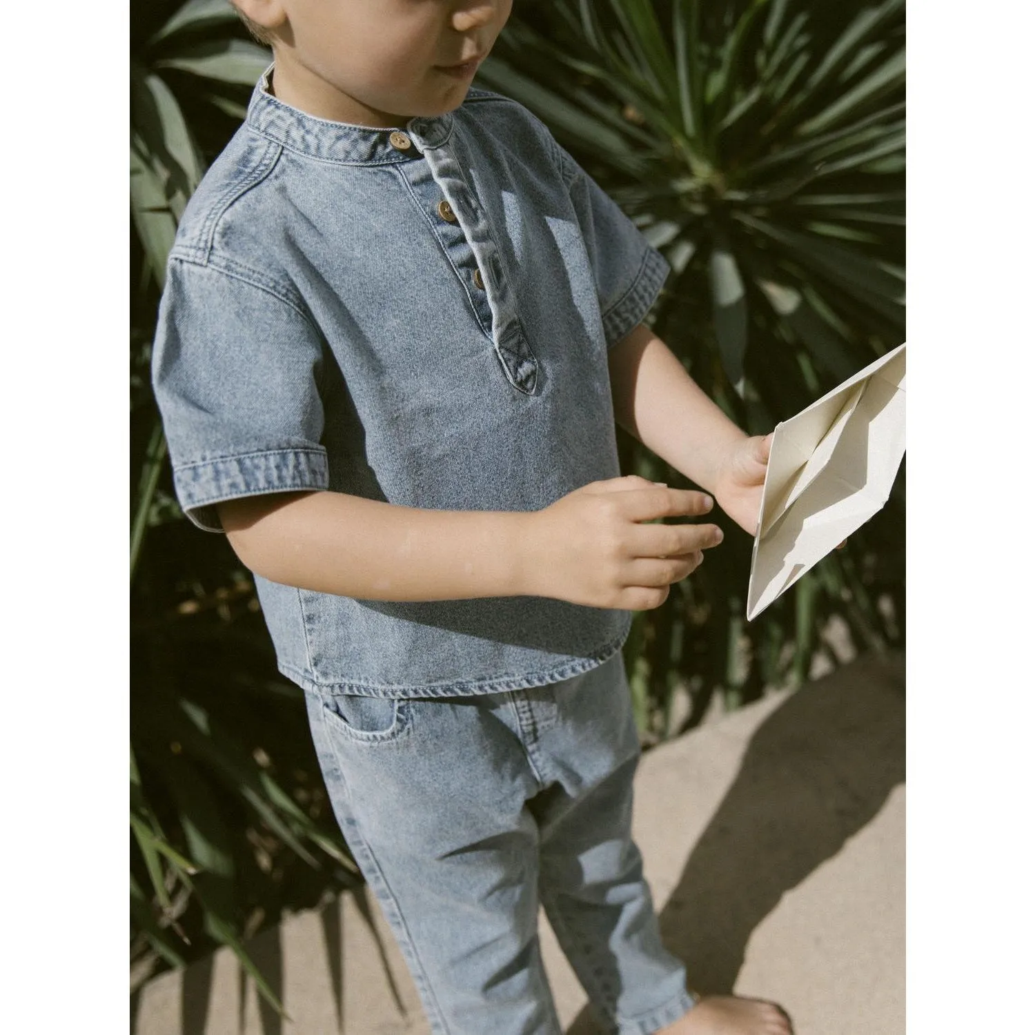 Lil'Atelier Medium Blue Denim Fundo Loose Denim Shirt