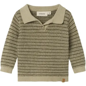 Lil'Atelier Moss Gray Barker Knit Polo