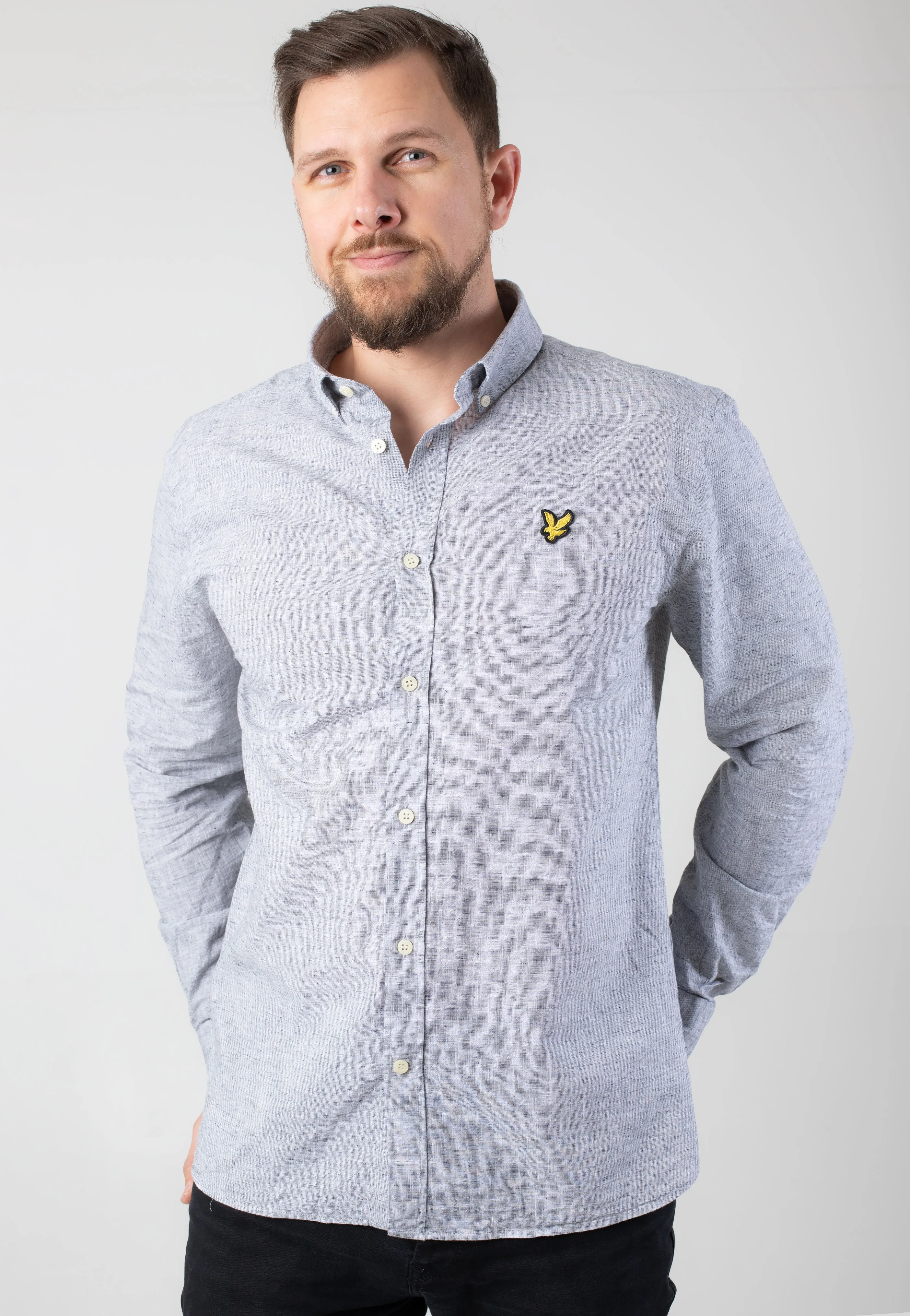 Lyle & Scott - Linen Oxford Dark Navy - Shirt