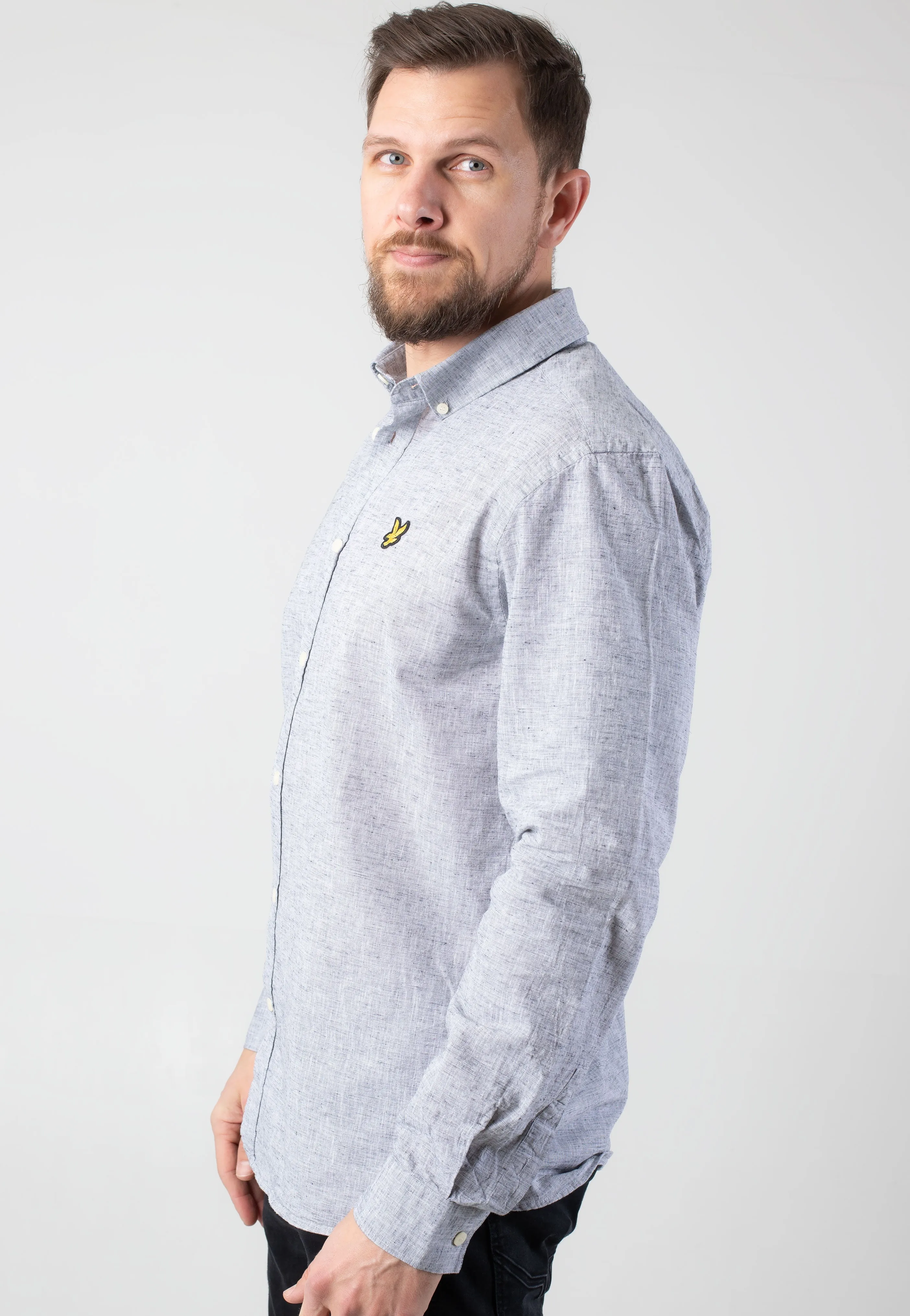 Lyle & Scott - Linen Oxford Dark Navy - Shirt