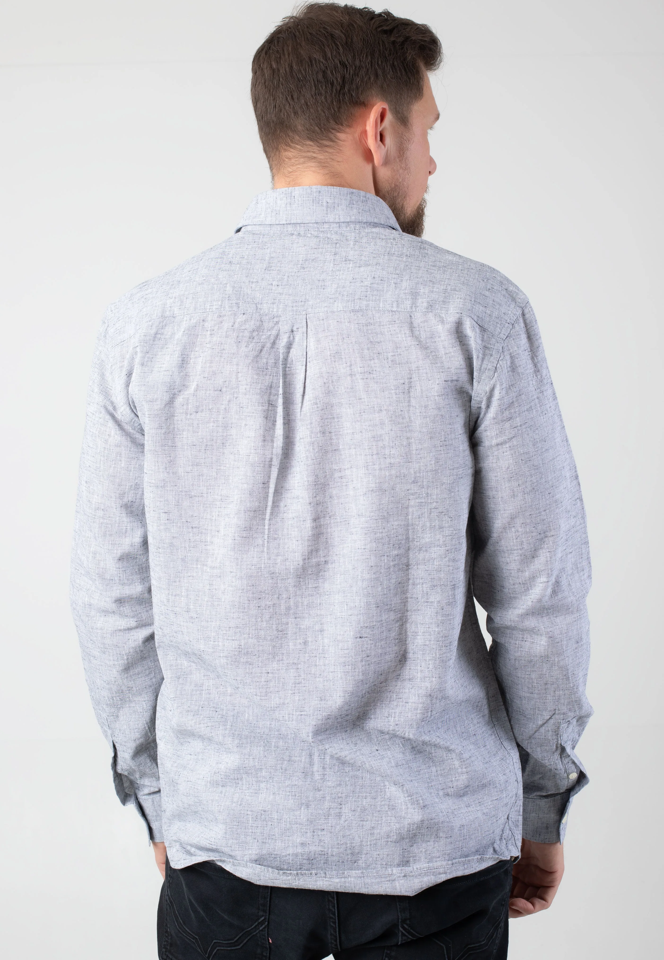 Lyle & Scott - Linen Oxford Dark Navy - Shirt