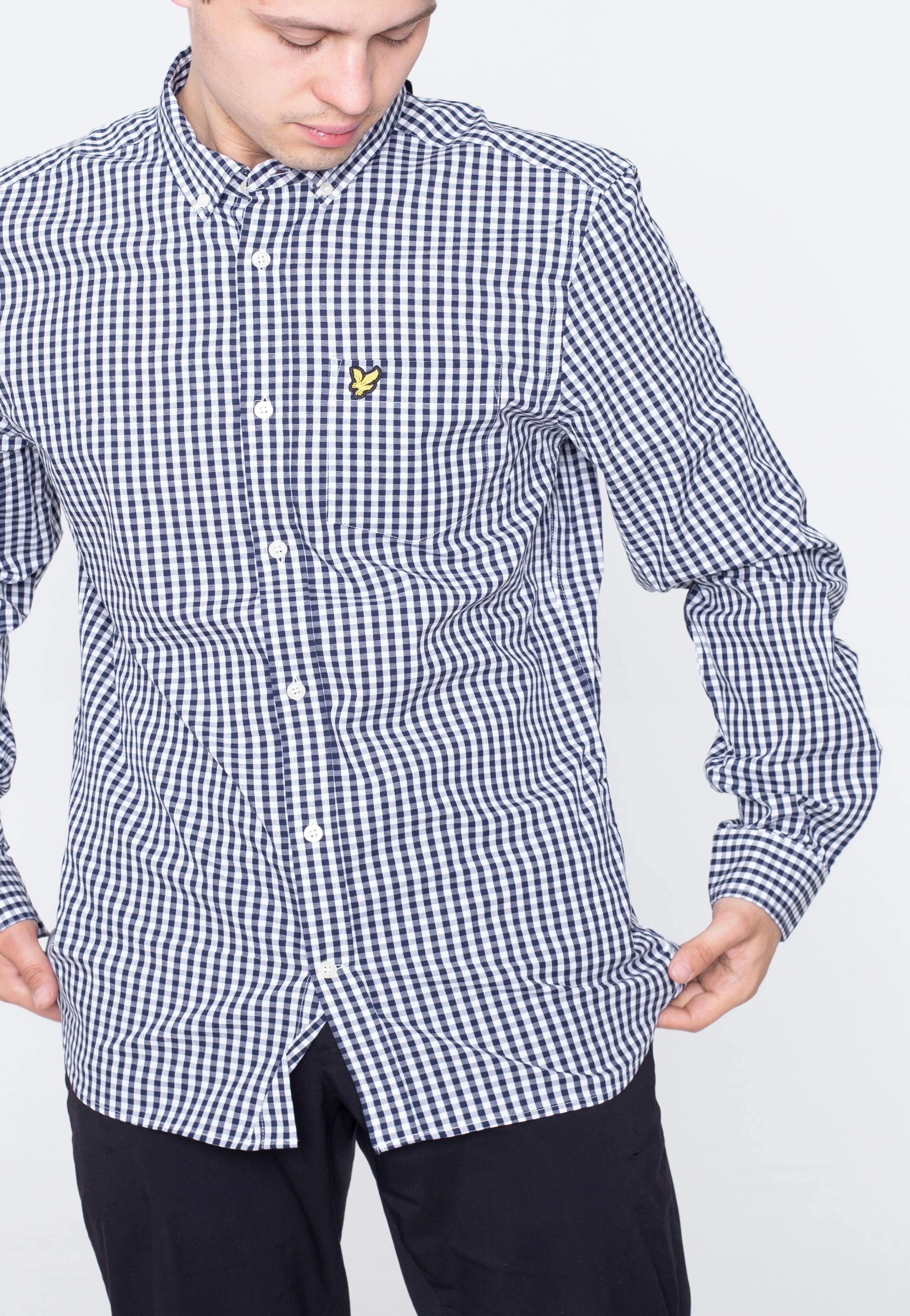 Lyle & Scott - Slim Fit Gingham Navy/White - Shirt