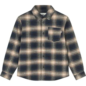 Mads Nrgaard Midnight Navy Check Soft Flannel Svano Shirt