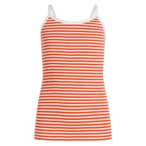 Mads Nrgaard Trilina Cotton Stripe Tee Cherry Tomato/White