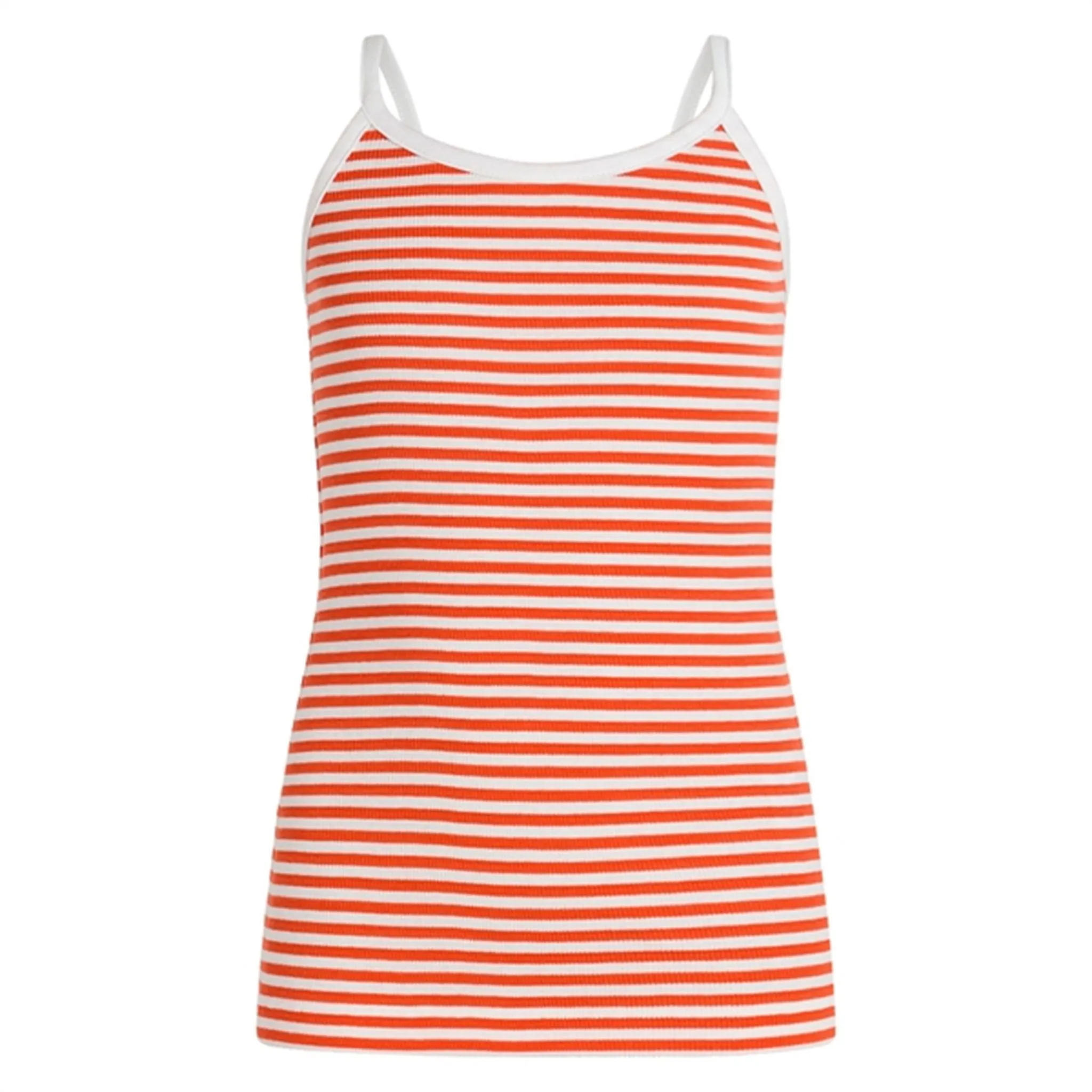 Mads Nrgaard Trilina Cotton Stripe Tee Cherry Tomato/White