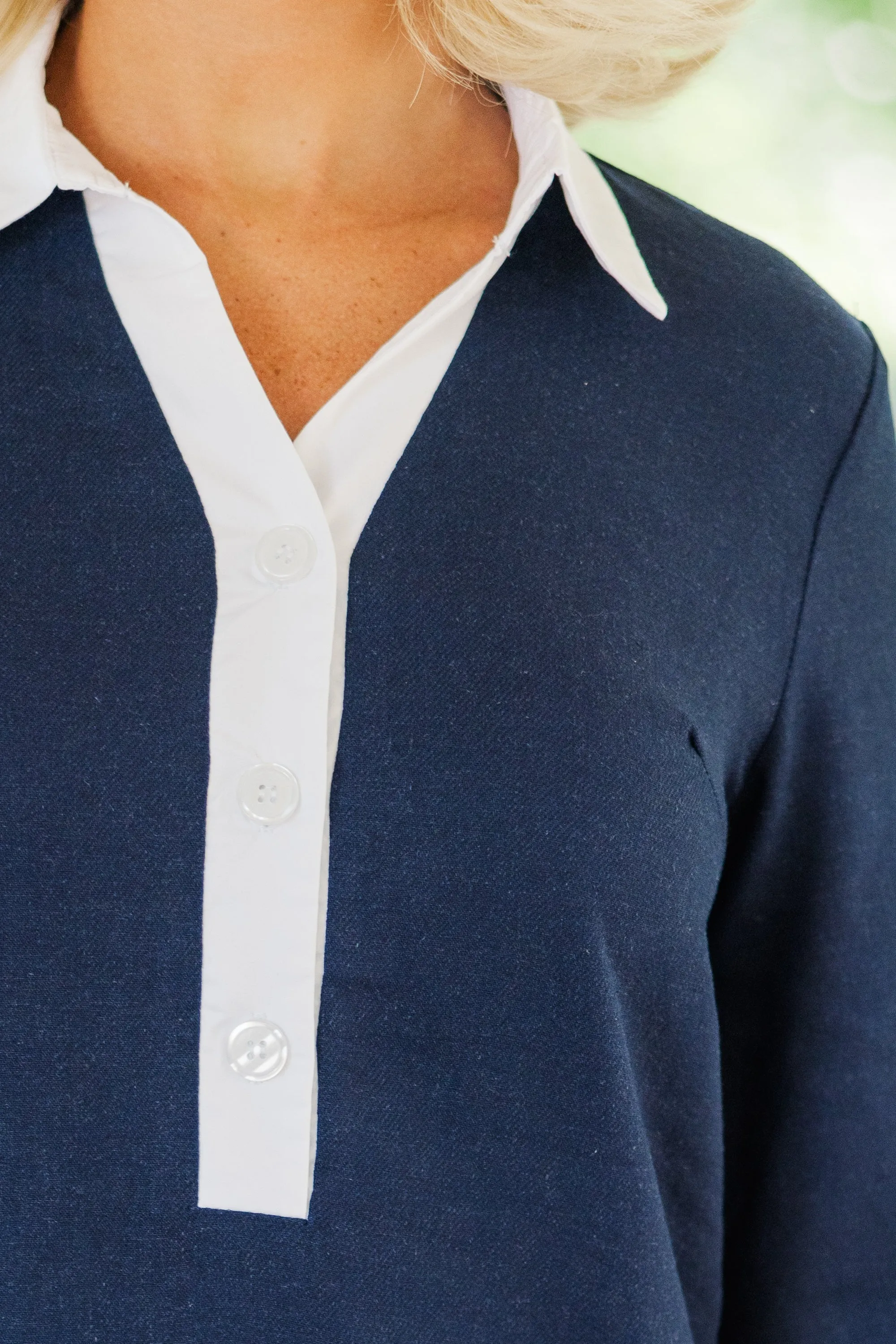 Make Your Day Navy Blue Shift Dress