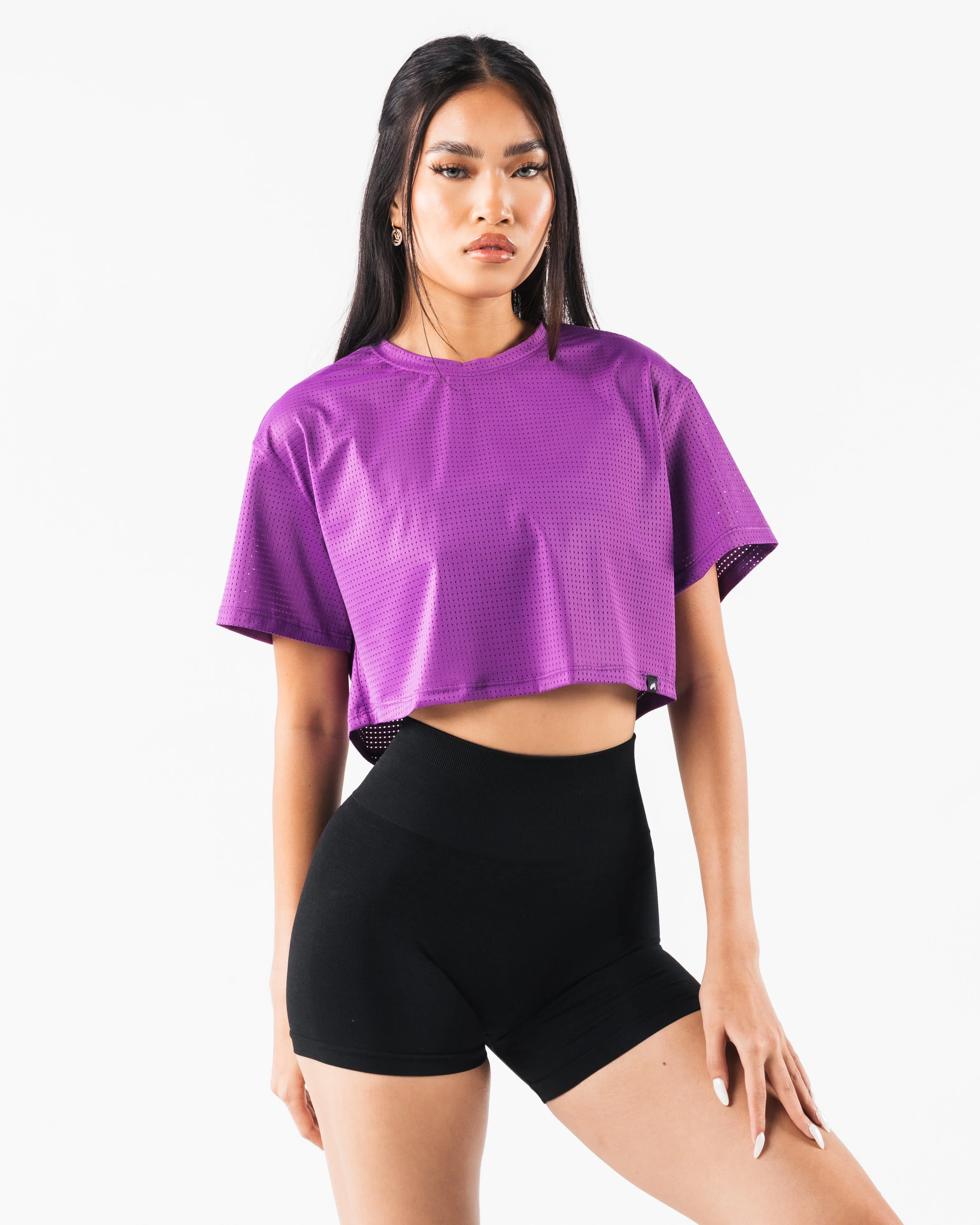 Margo Mesh Crop Tee - Blaze Alphalete Athletics