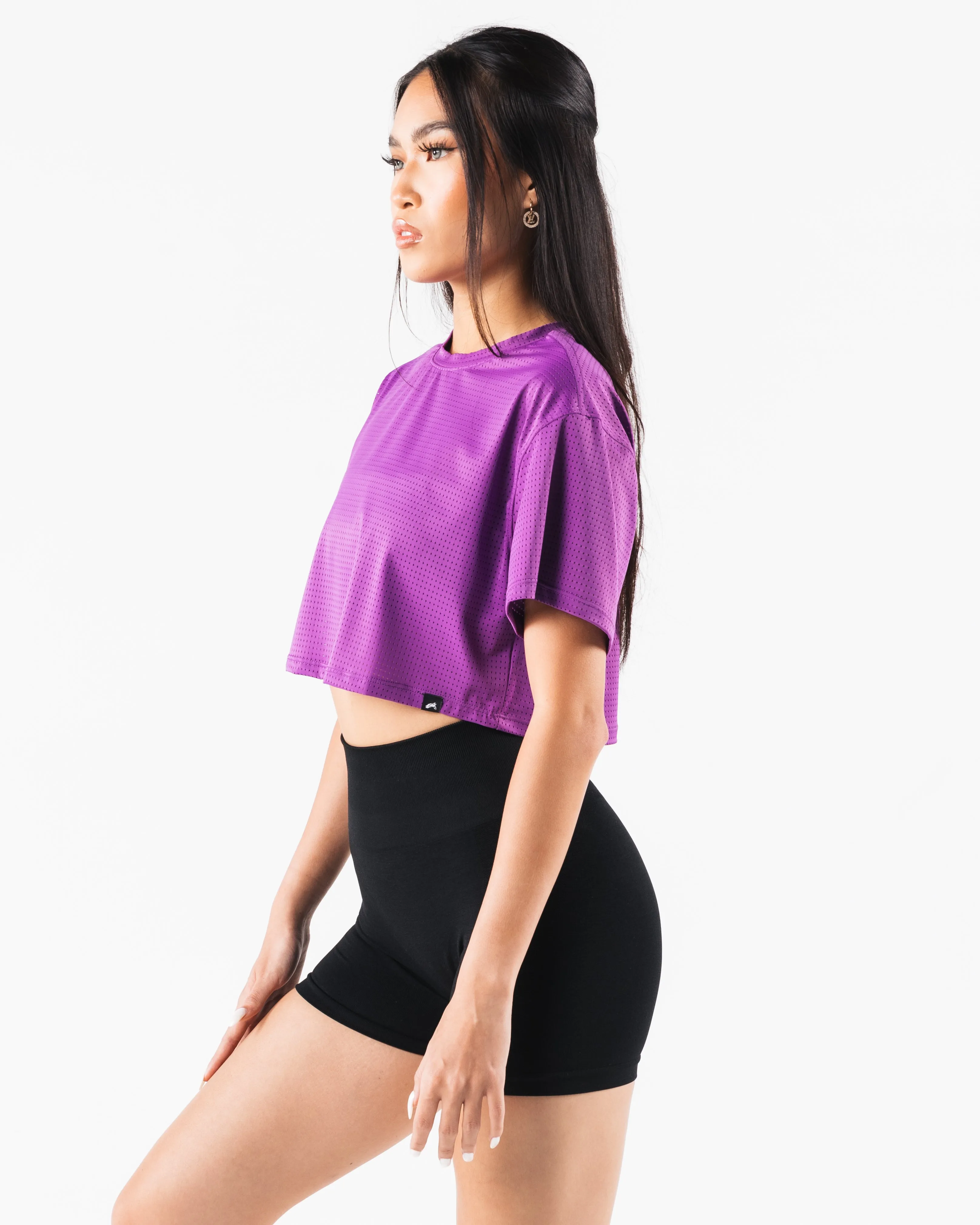 Margo Mesh Crop Tee - Blaze Alphalete Athletics