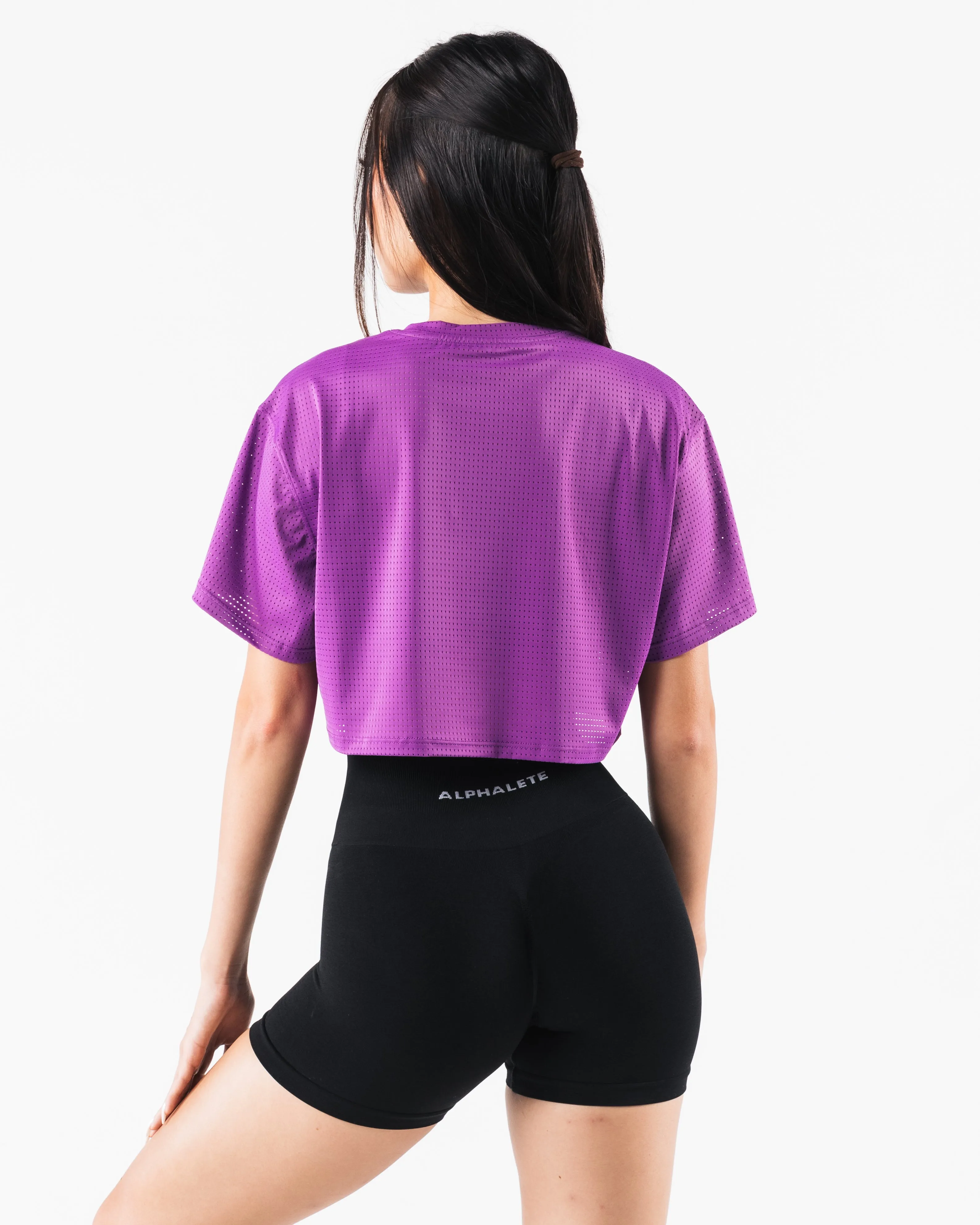 Margo Mesh Crop Tee - Blaze Alphalete Athletics
