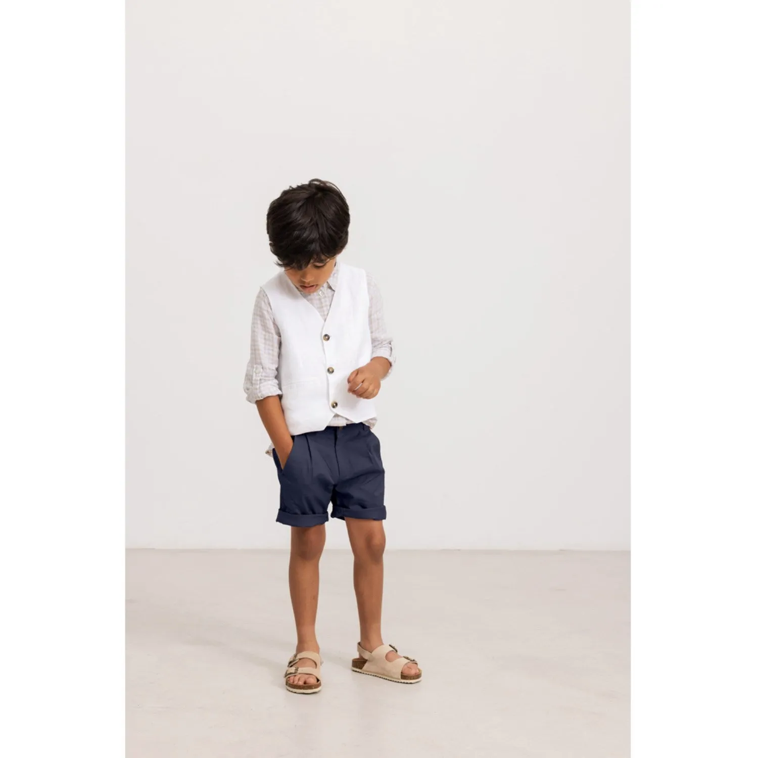 MarMar Fine Linen Summer Check Tommy Shirt