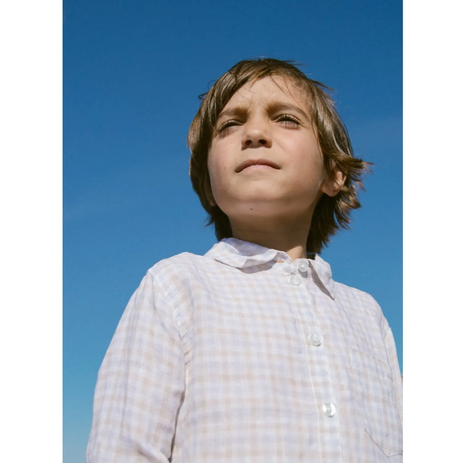 MarMar Fine Linen Summer Check Tommy Shirt