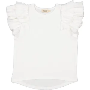 MarMar Modal Pointelle Gentle White Tavora Frill T-Shirt