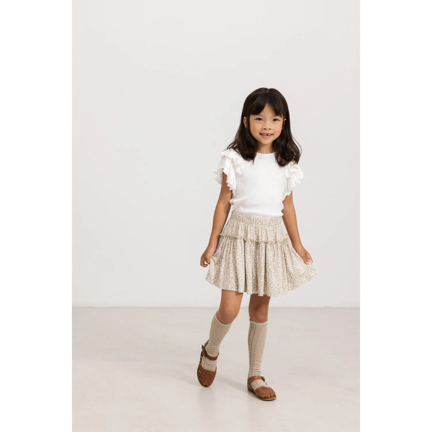 MarMar Modal Pointelle Gentle White Tavora Frill T-Shirt