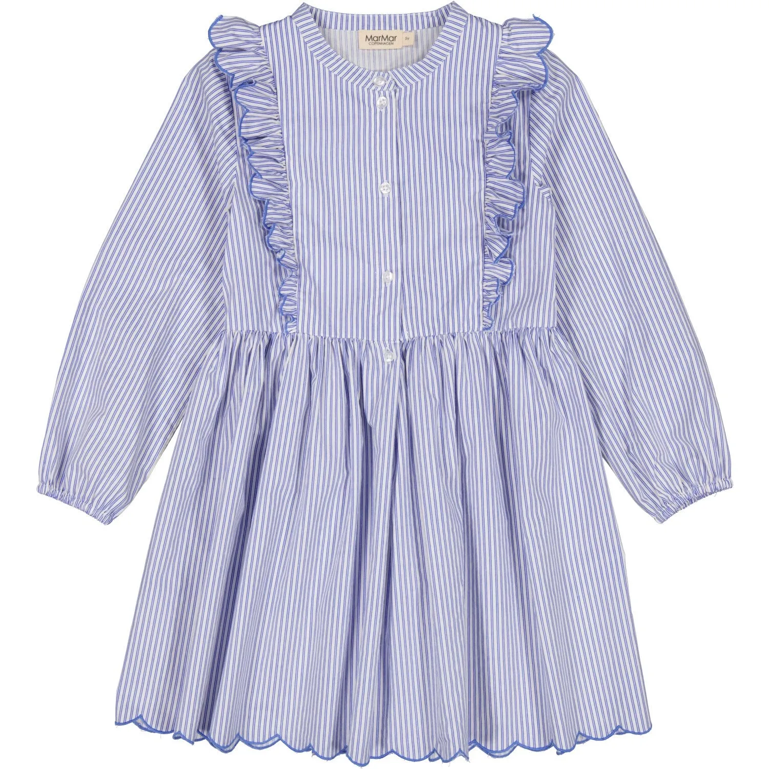 MarMar Poplin Bolich Blue Strips Deidra LS Dress