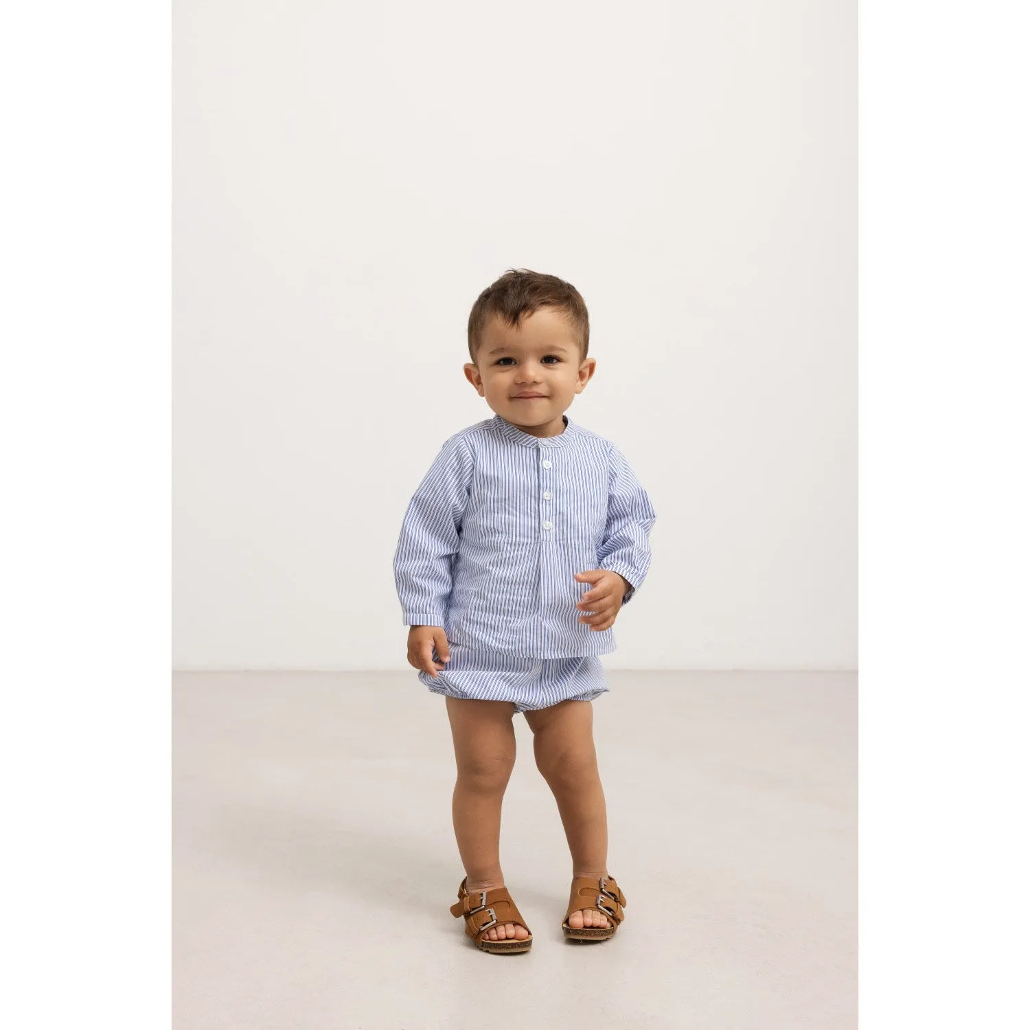 MarMar Poplin Bolich Blue Strips Totoro Shirt