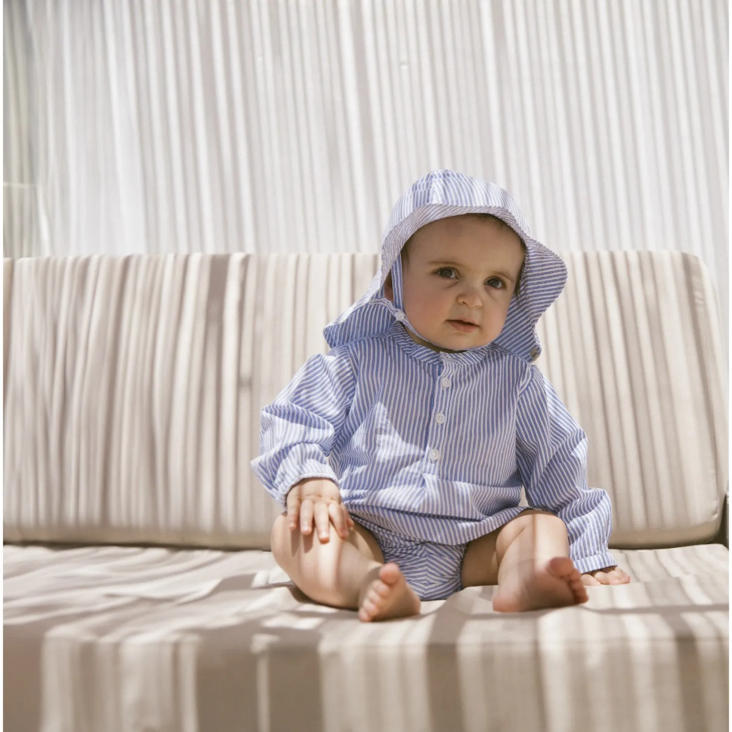 MarMar Poplin Bolich Blue Strips Totoro Shirt