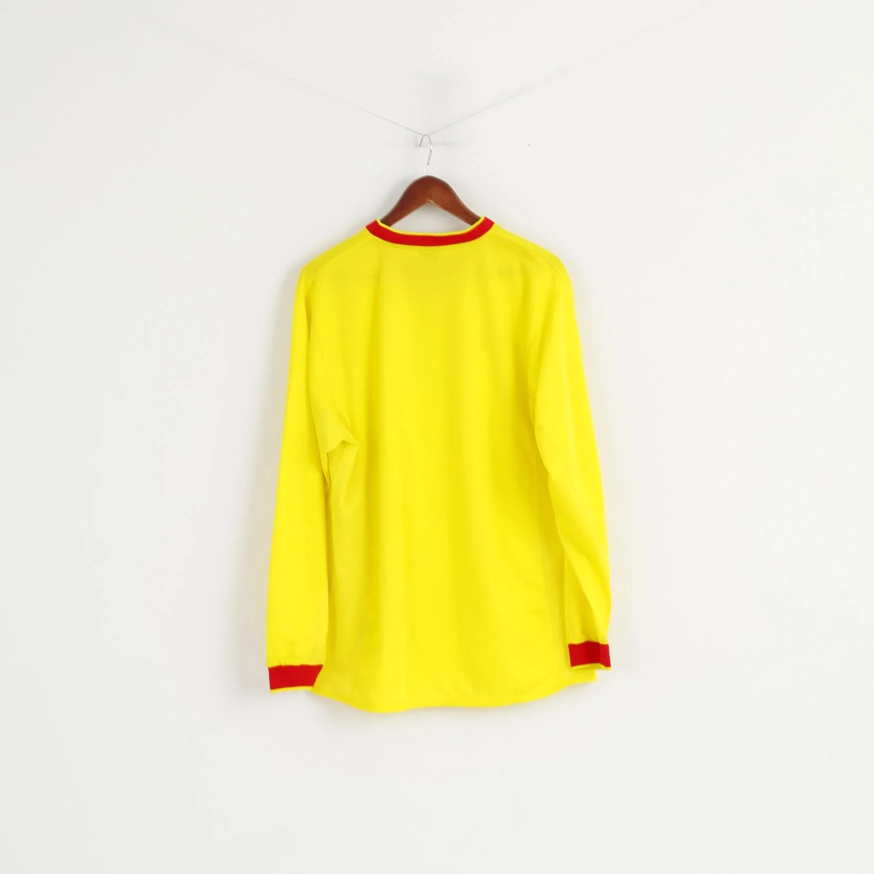 Masita Men XL Long Sleeved Shirt Yellow Shiny V Neck Professional Team Sports Top