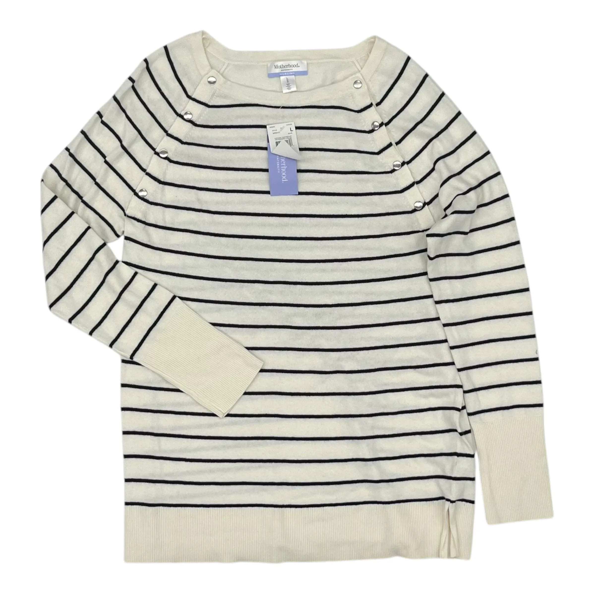 Mat Sweater By Motherhood In Black & Cream, Size:L