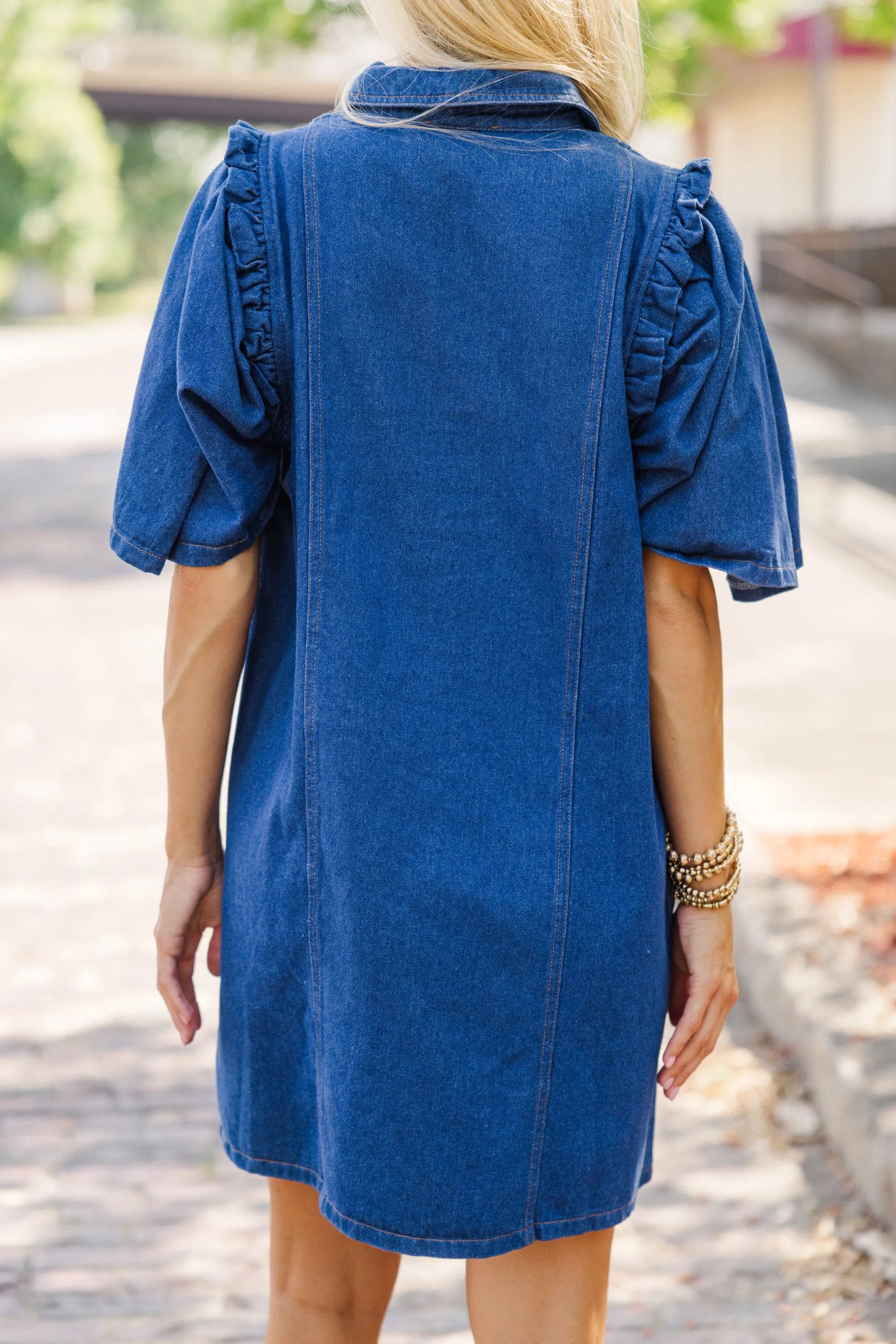 Meet You There Dark Wash Denim Dress