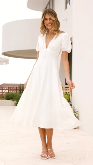 Melea Midi Dress - White Billy J