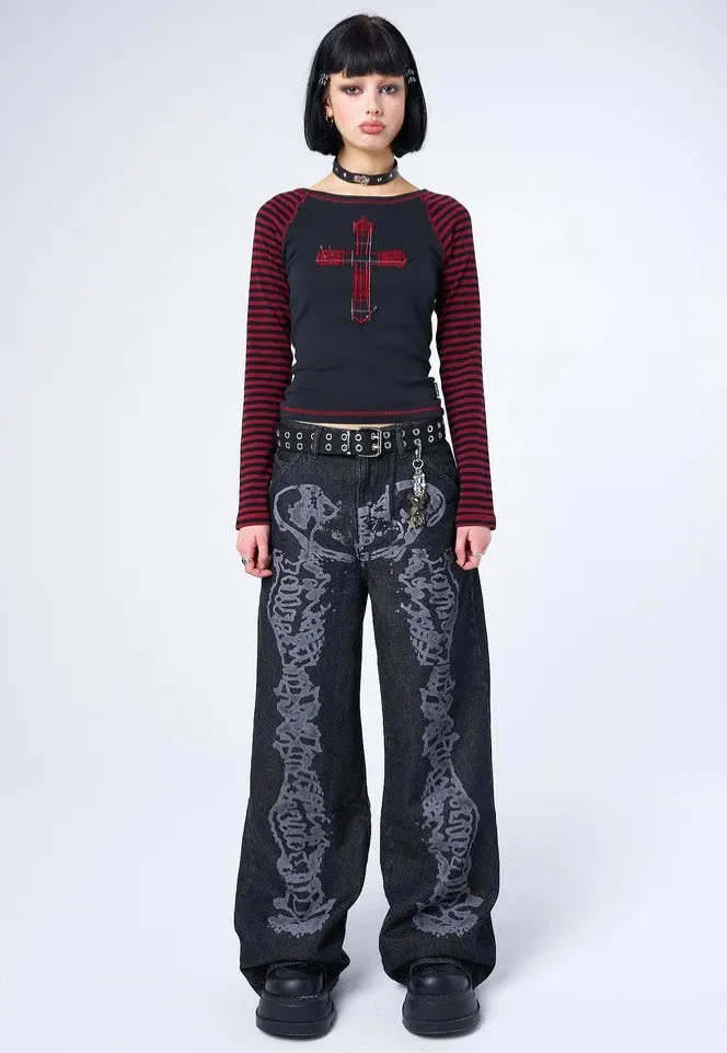 Minga London - Bones Black Washed - Jeans