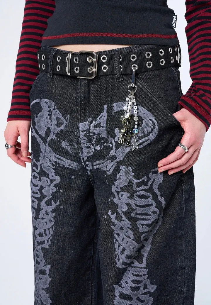 Minga London - Bones Black Washed - Jeans