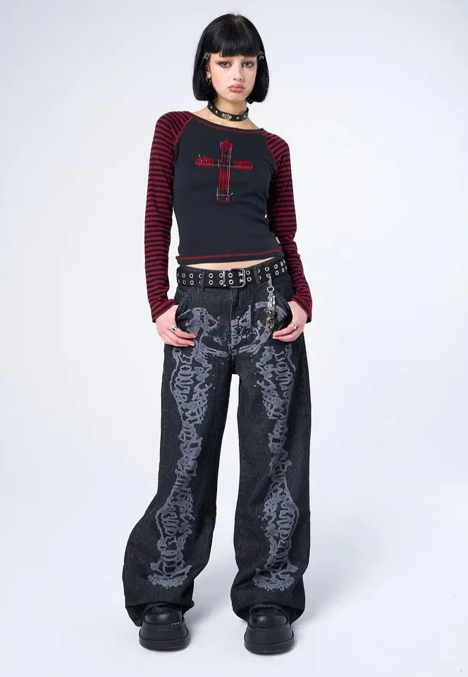 Minga London - Bones Black Washed - Jeans