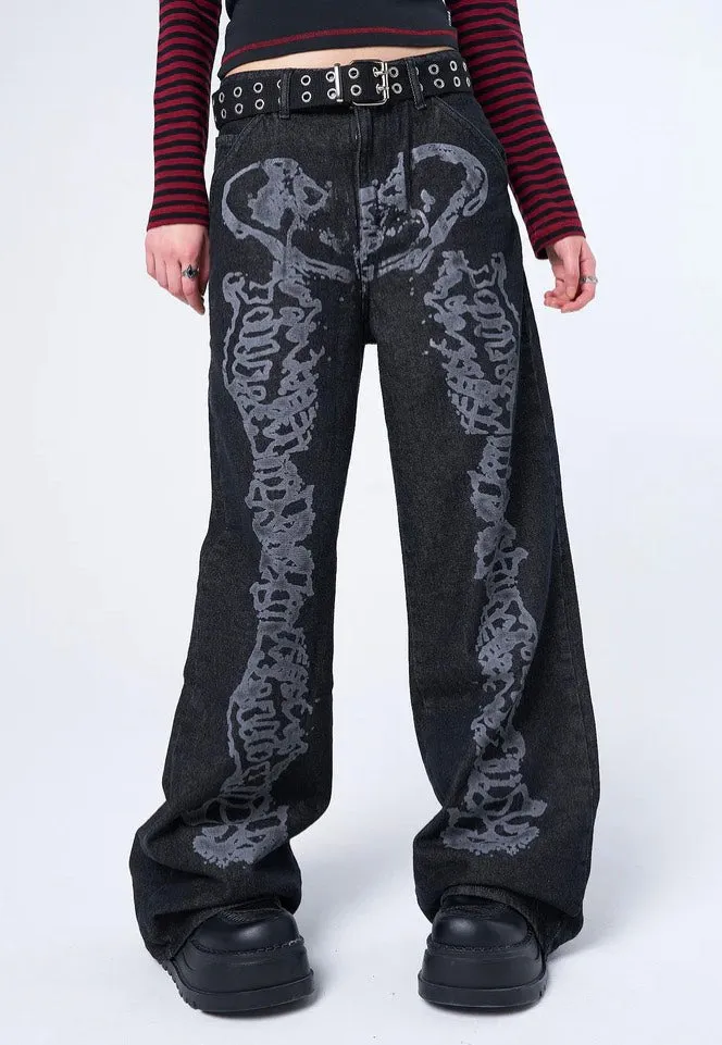 Minga London - Bones Black Washed - Jeans