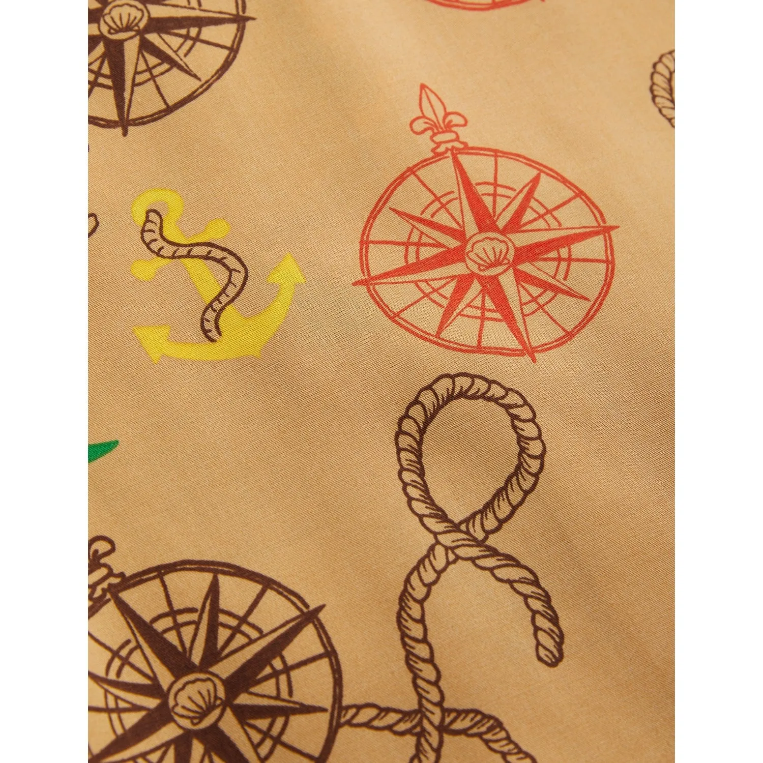 Mini Rodini Beige Nautical AOP Woven Shirt