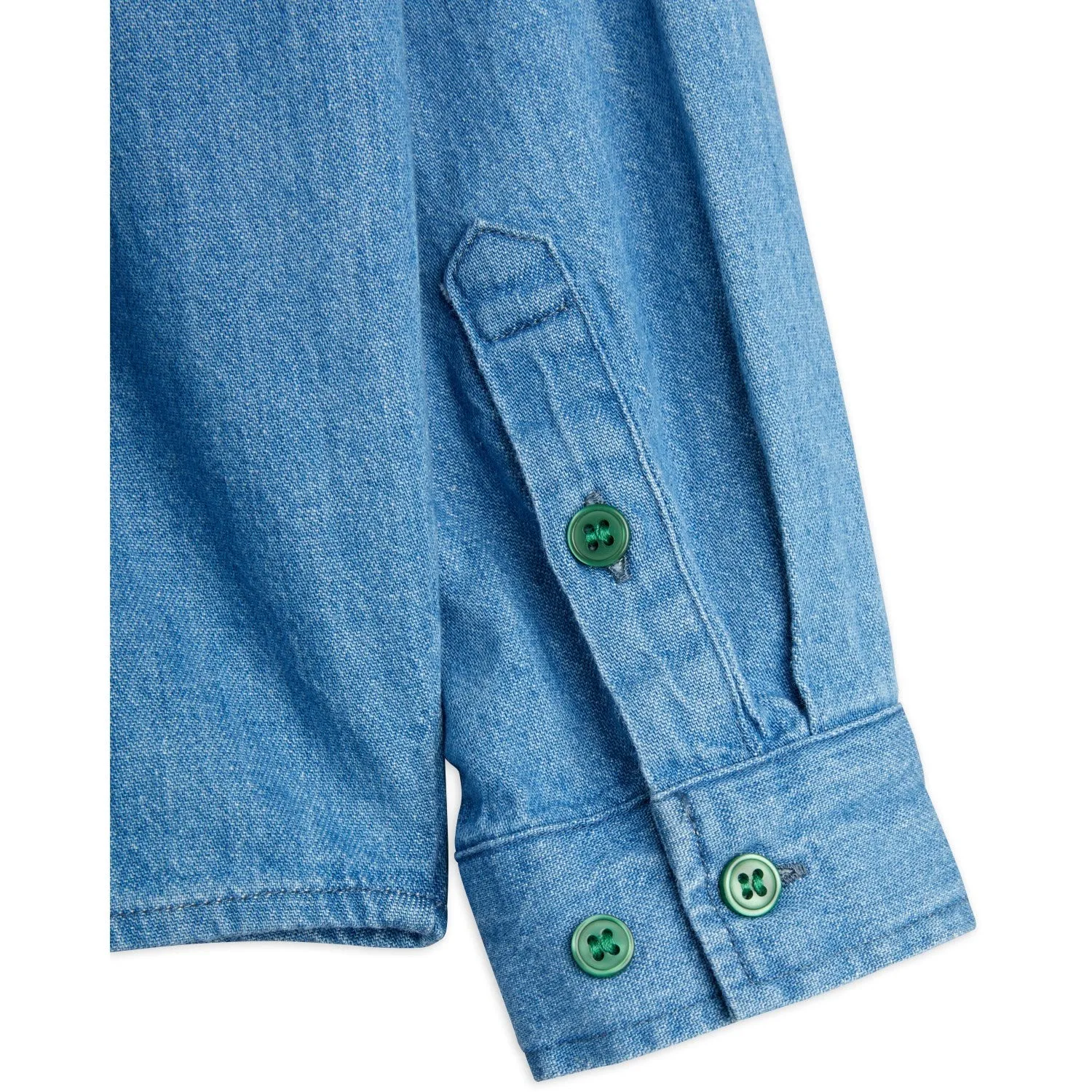Mini Rodini Blue Note Embroidery Lightweight Denim Shirt