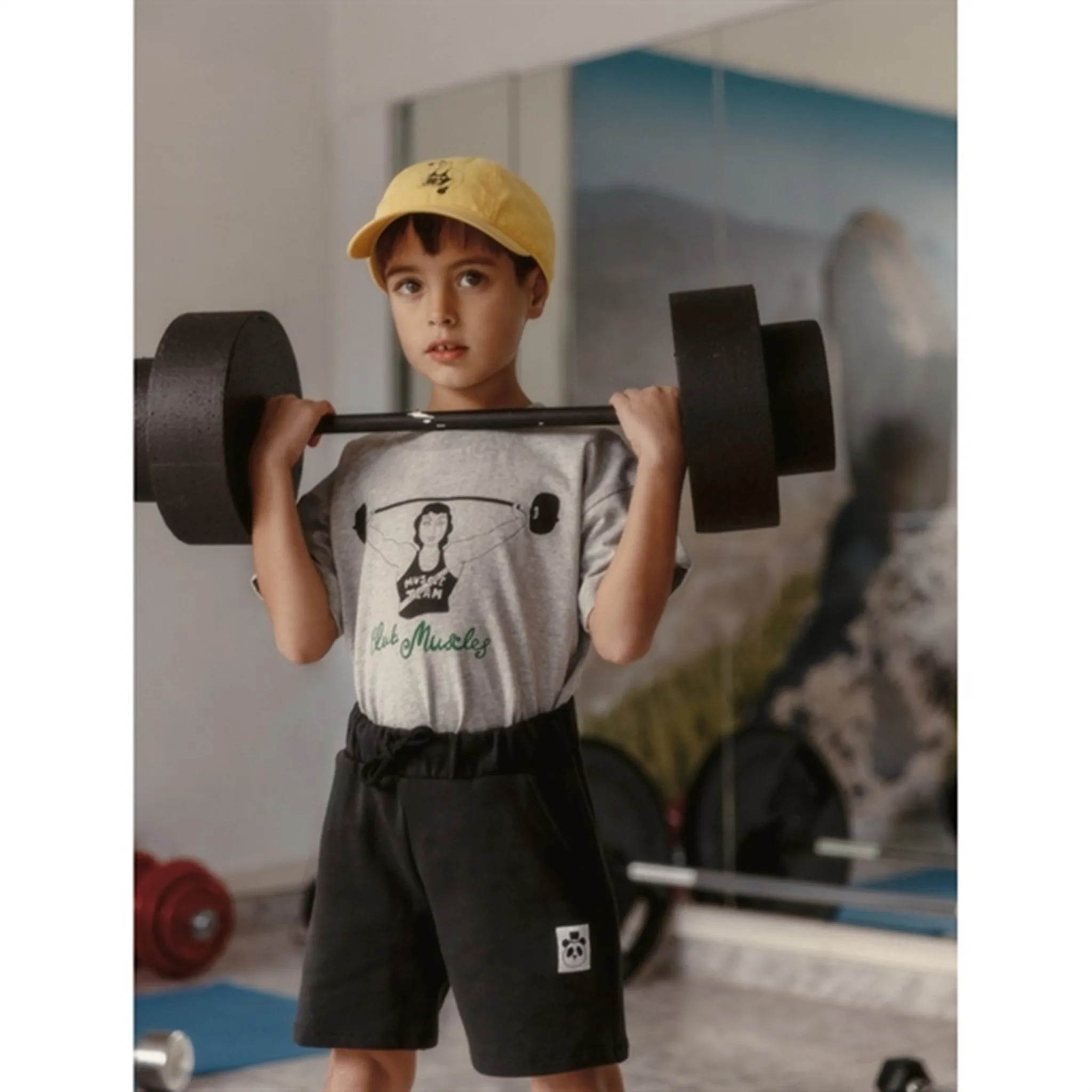 Mini Rodini Grey Melange Club Muscles Sp T-shirt