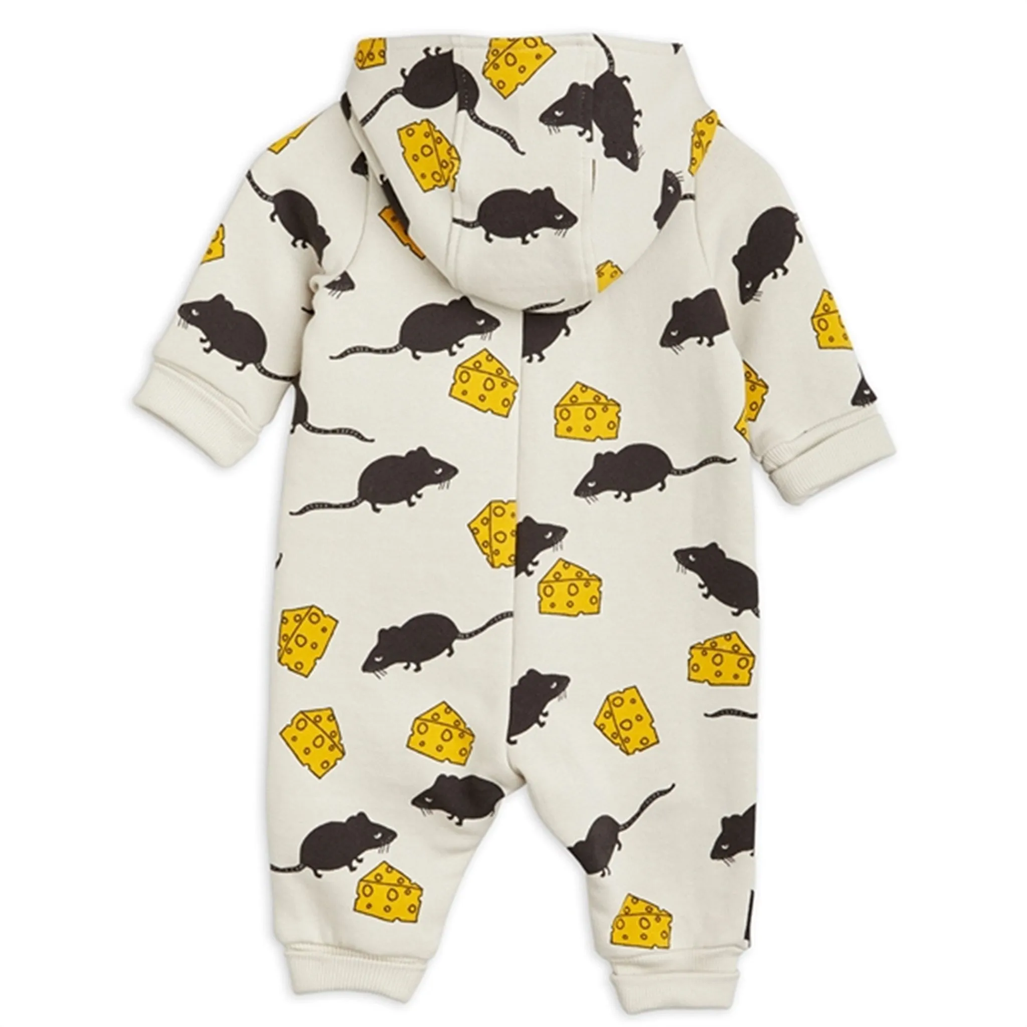 Mini Rodini Mouse Light Grey Onesie