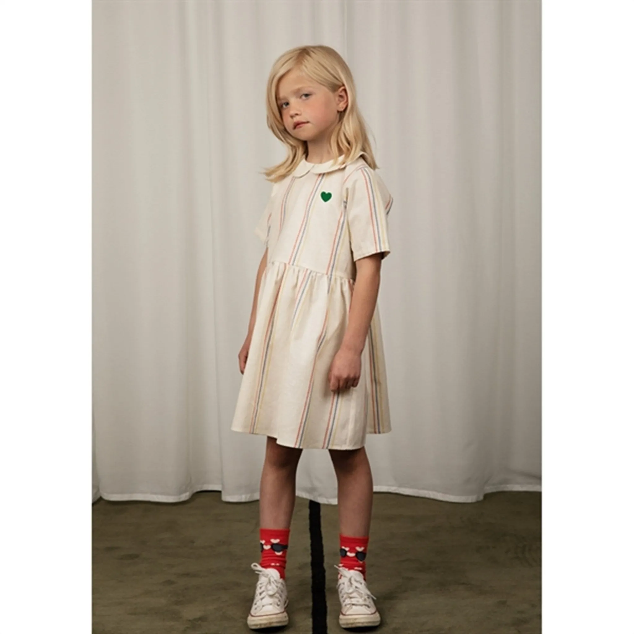 Mini Rodini Offwhite Stripe Y/D Woven Dress