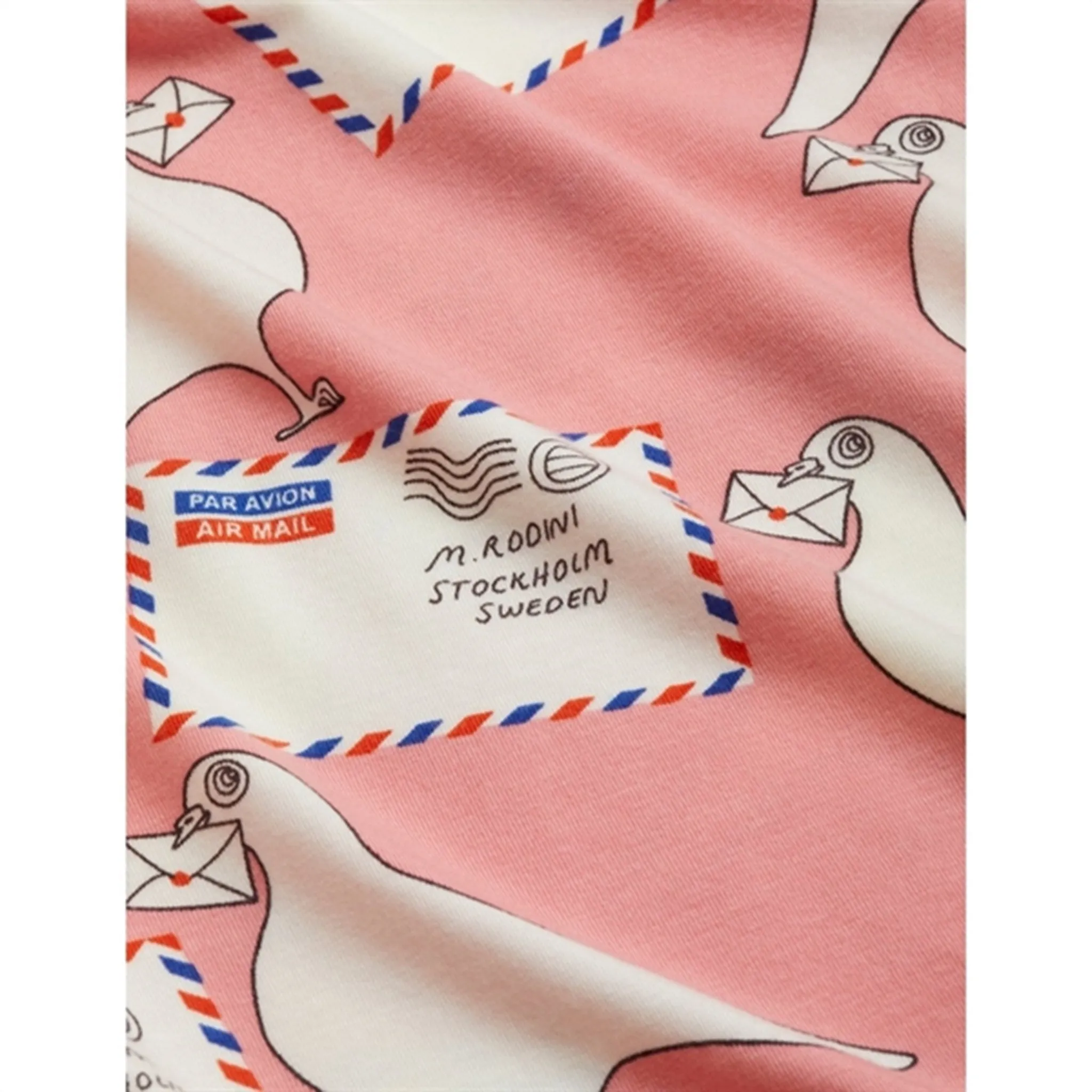 Mini Rodini Pigeons Tencel Aop Summersuit Pink